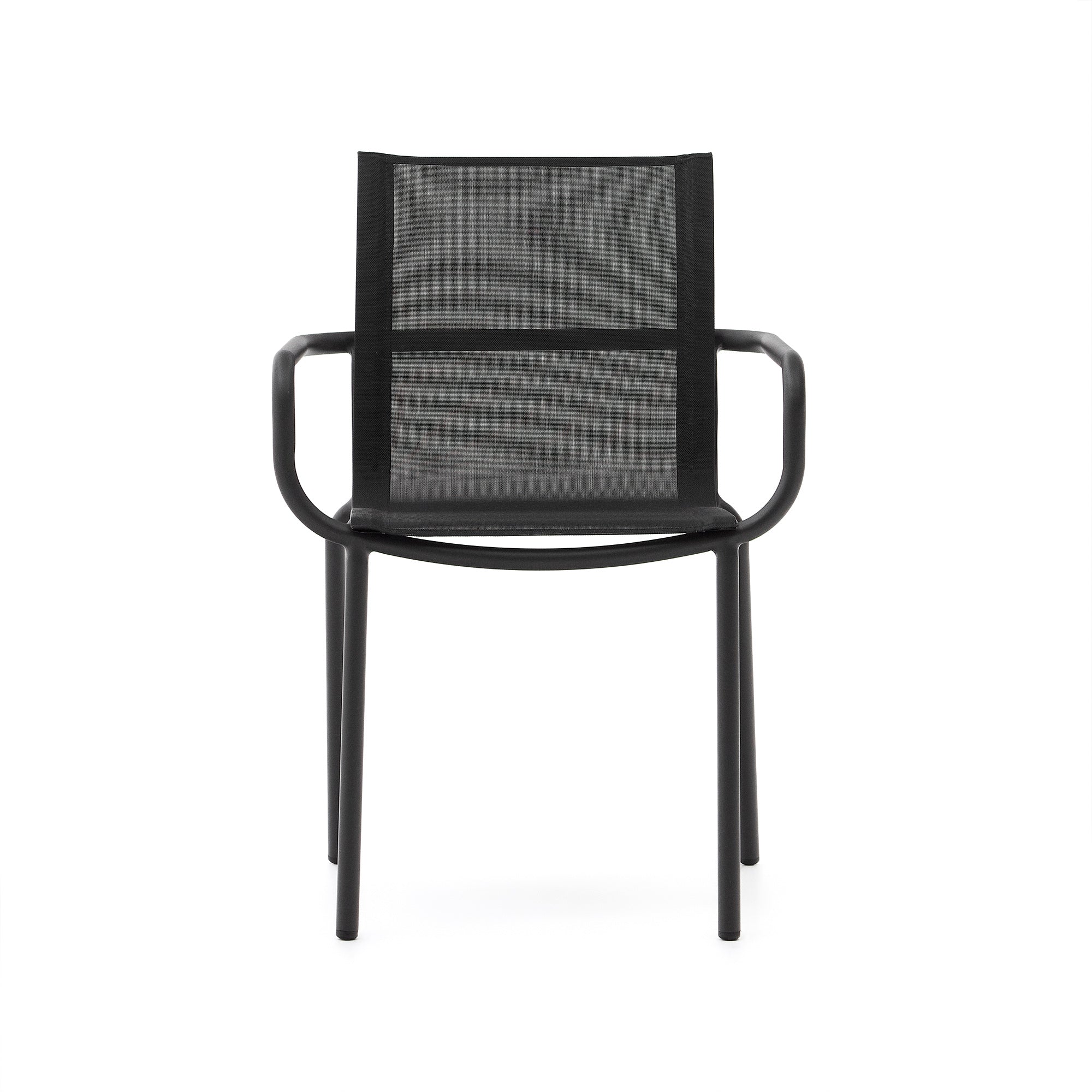 Galdana stackable outdoor chair made of aluminum with a dark grey painted finish - Product Image