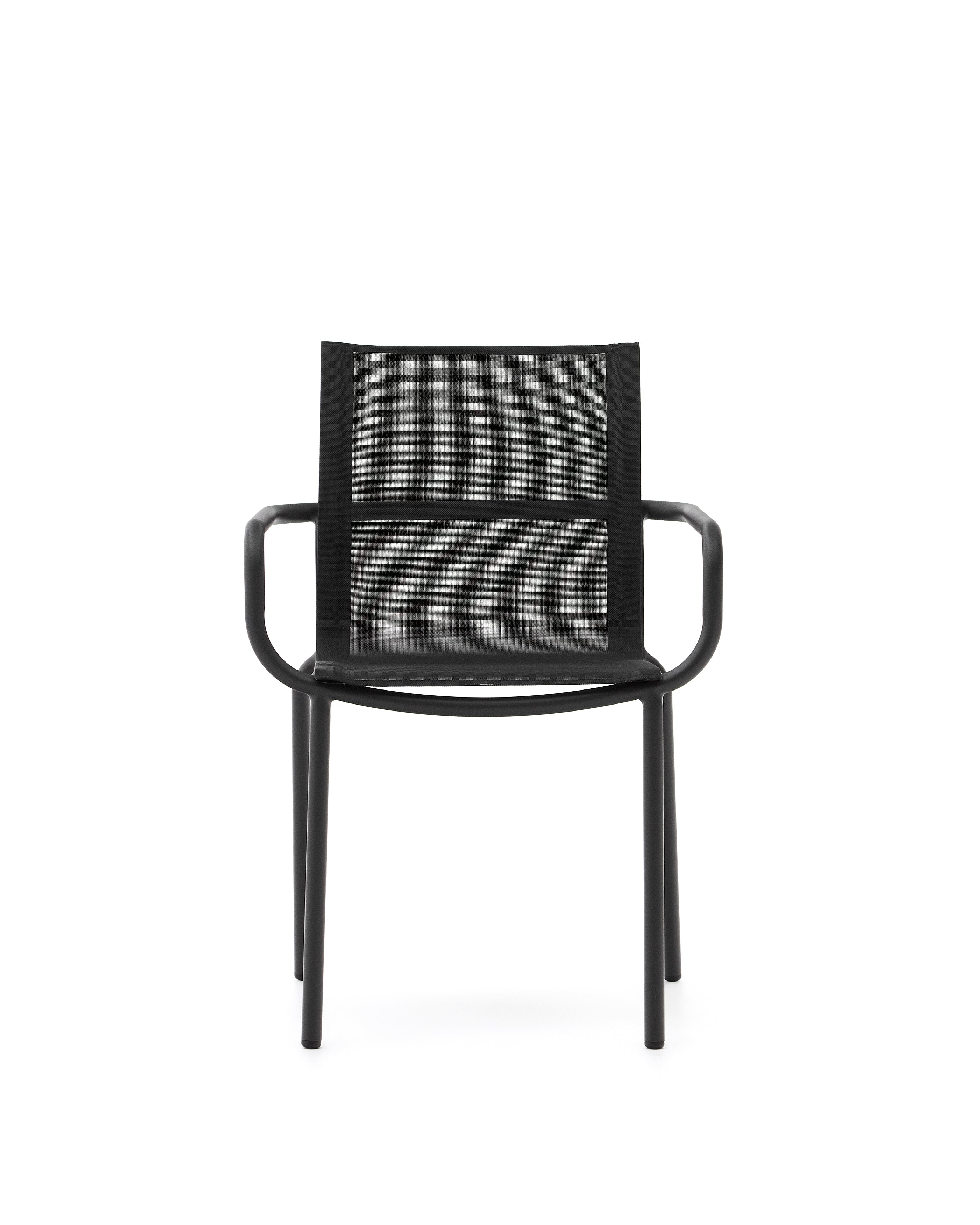Galdana stackable outdoor chair made of aluminum with a dark grey painted finish - Product Image