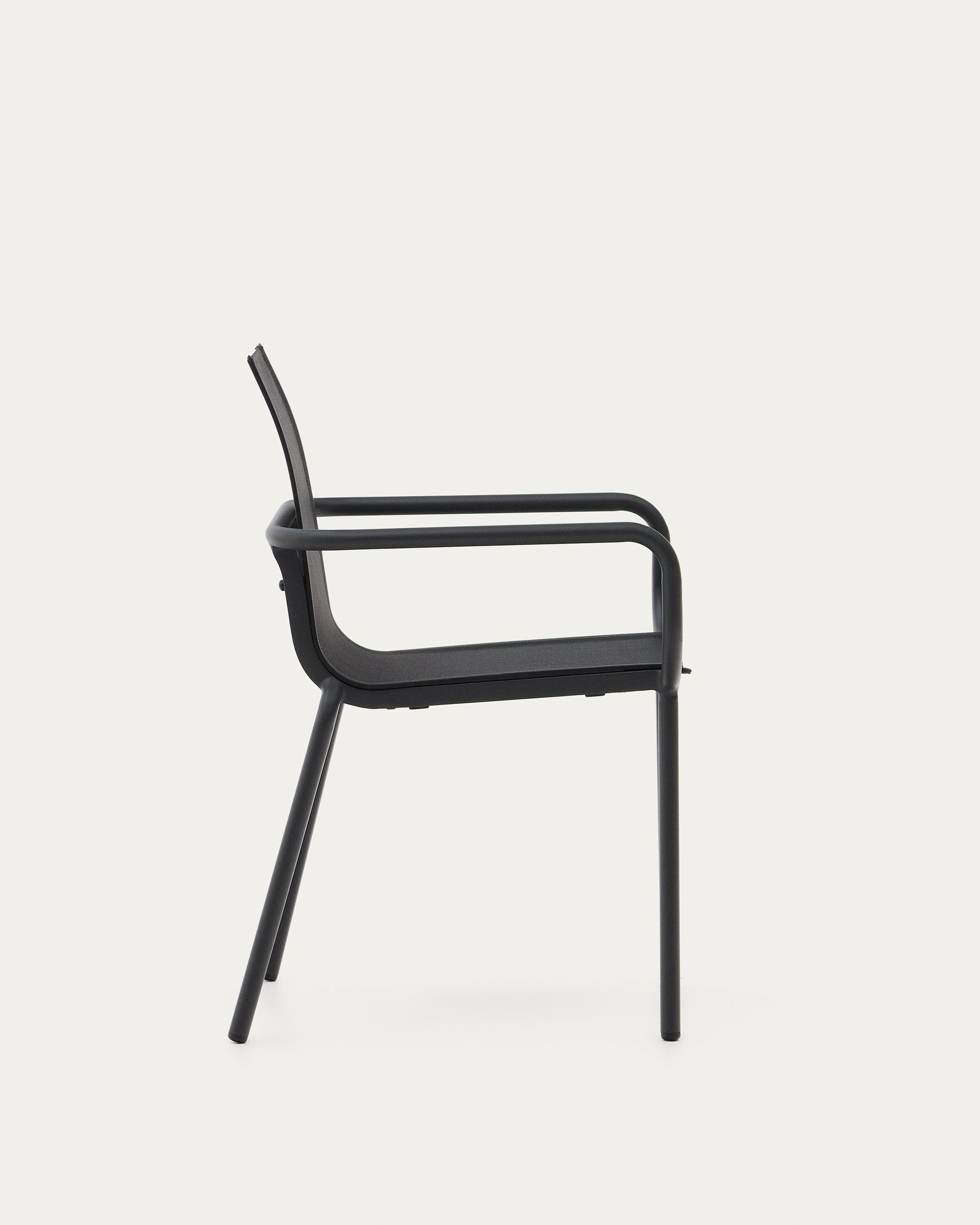 Galdana stackable outdoor chair made of aluminum with a dark grey painted finish - Product View