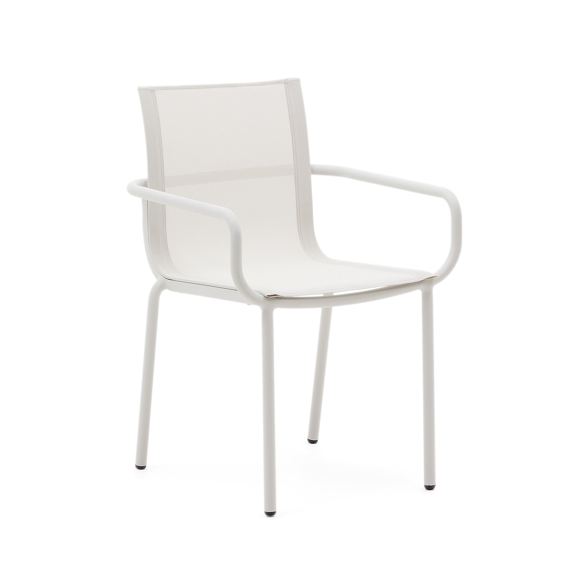 Galdana stackable outdoor chair made of aluminum with a light grey painted finish - Product Image