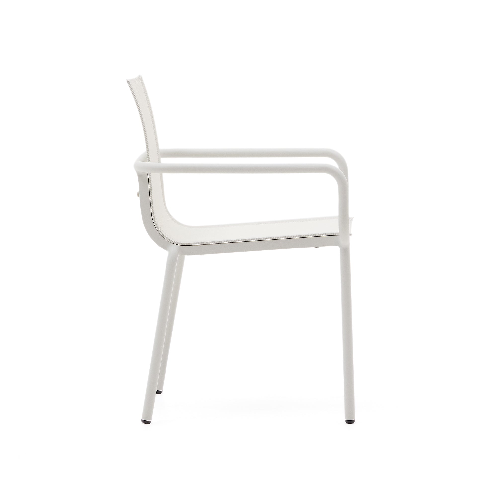 Galdana stackable outdoor chair made of aluminum with a light grey painted finish - Product Image