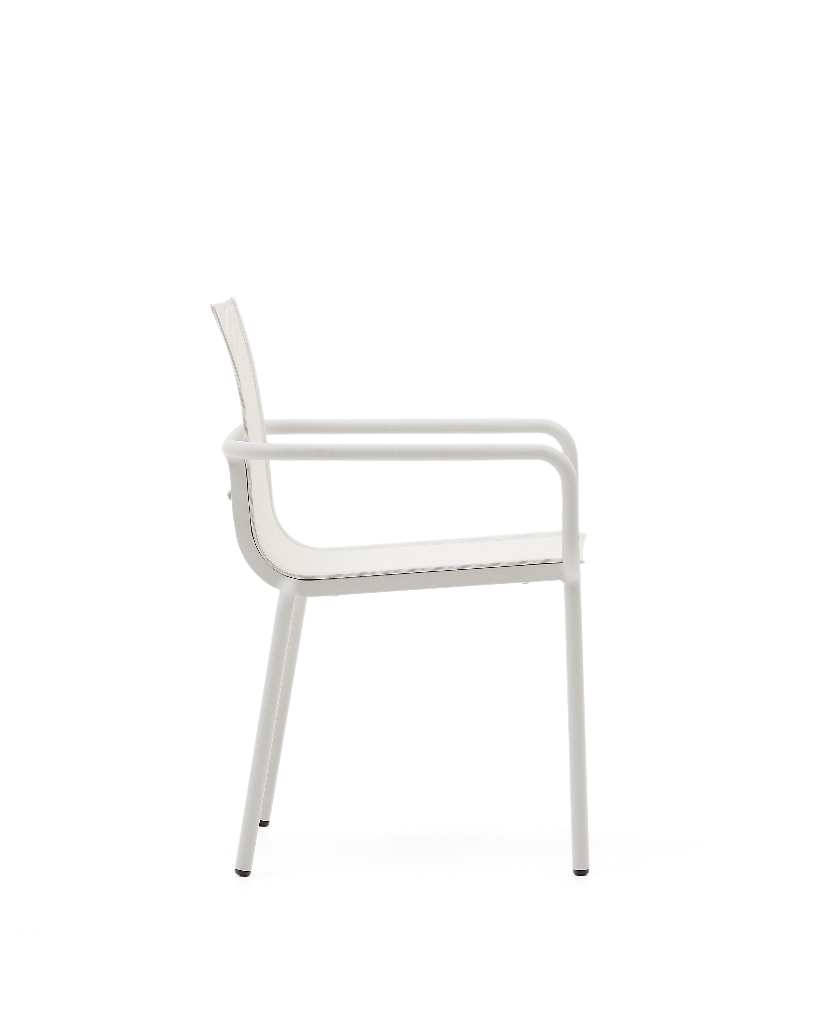 Galdana stackable outdoor chair made of aluminum with a light grey painted finish - Product Image