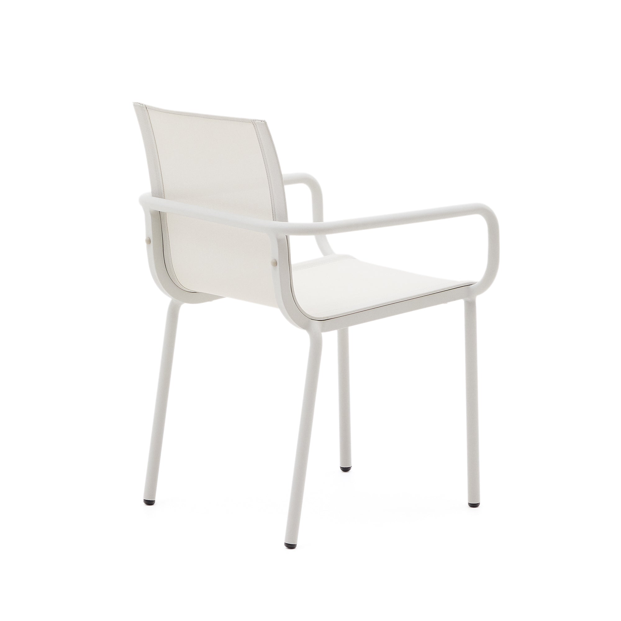 Galdana stackable outdoor chair made of aluminum with a light grey painted finish - Product Image