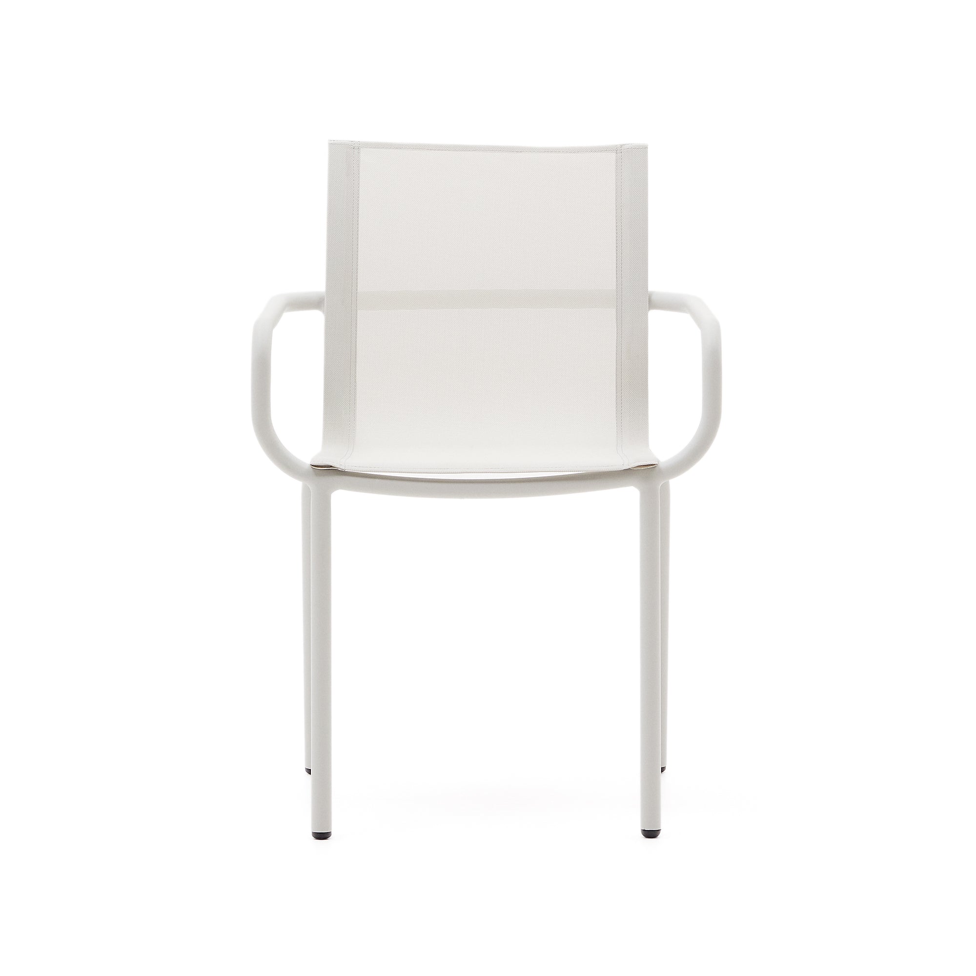 Galdana stackable outdoor chair made of aluminum with a light grey painted finish - Product Image