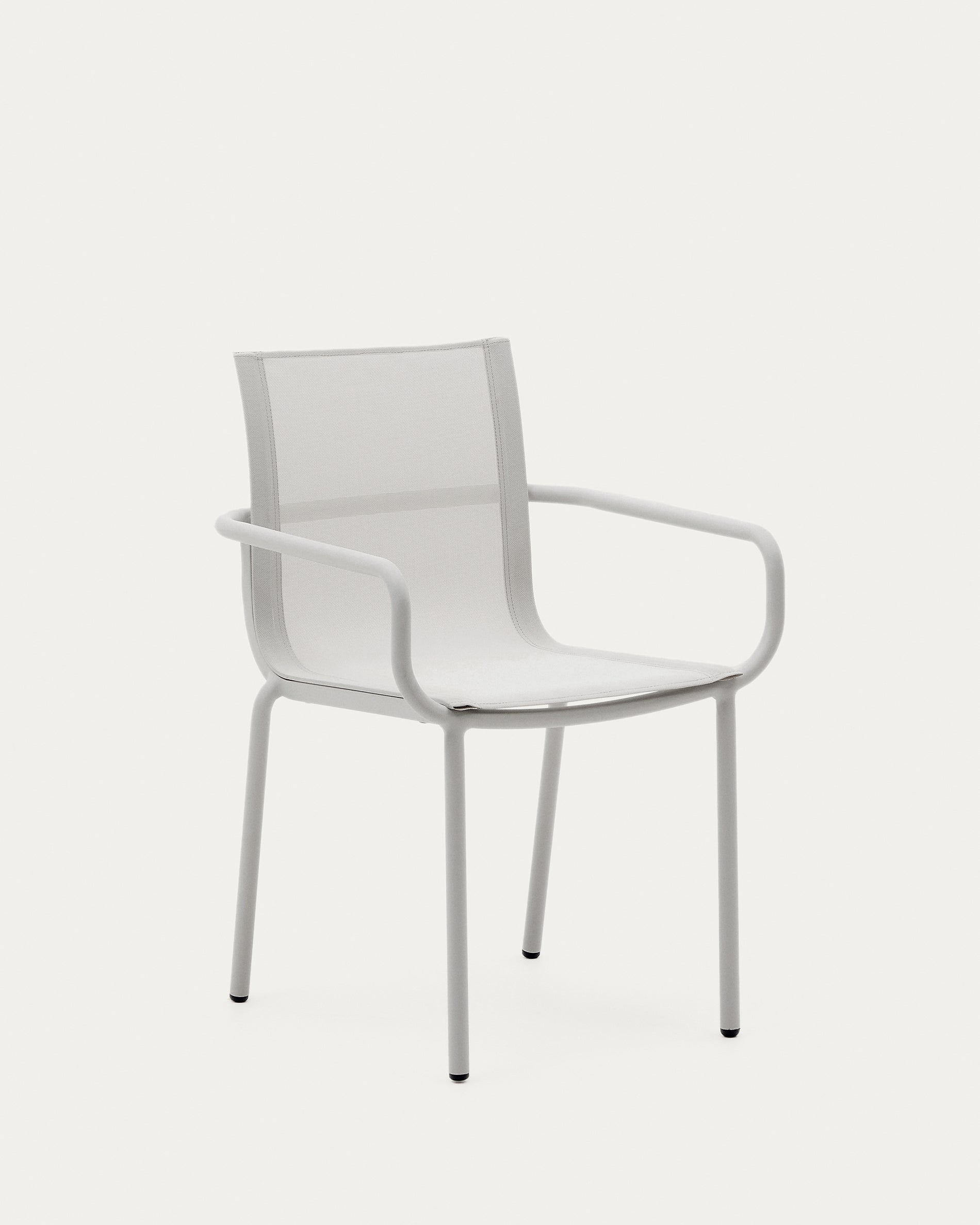 Galdana stackable outdoor chair made of aluminum with a light grey painted finish - Product View