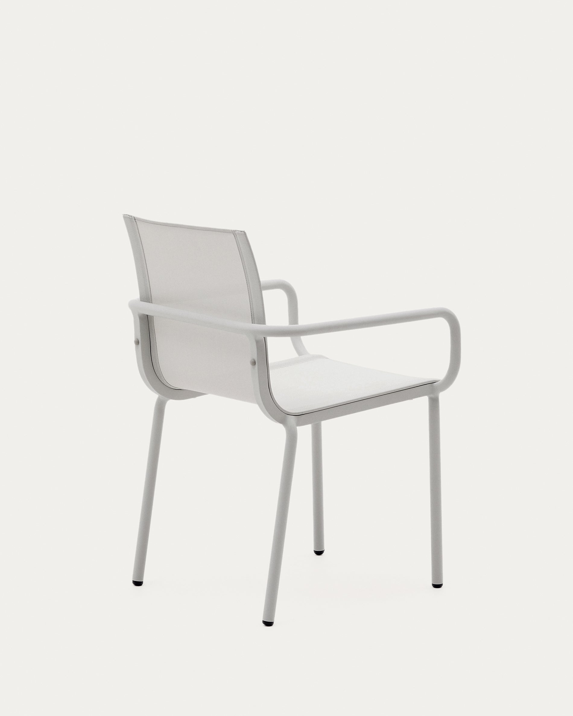Galdana stackable outdoor chair made of aluminum with a light grey painted finish - Product View