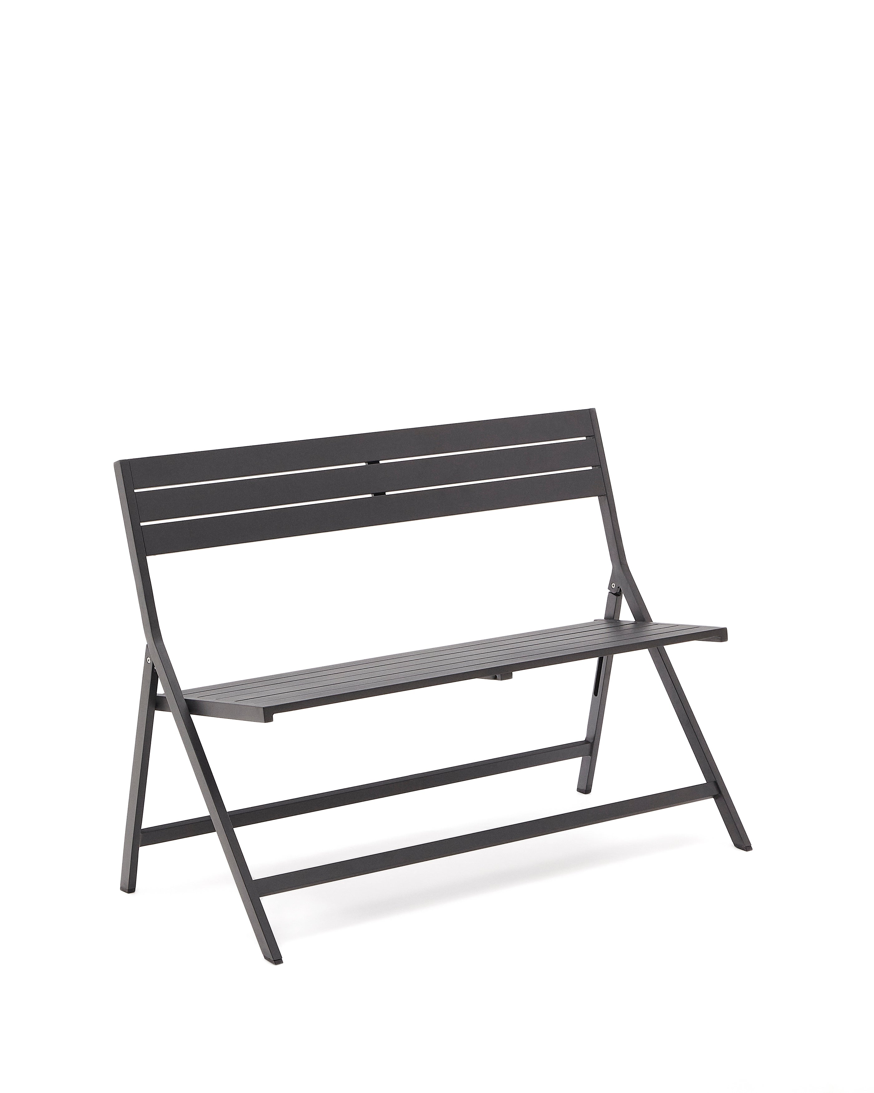 Folding outdoor Bench torreta made of aluminum with dark grey finish - Product Image