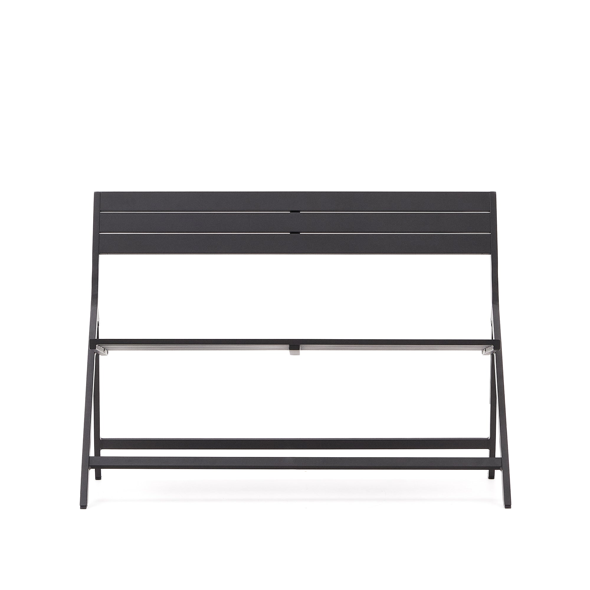 Folding outdoor Bench torreta made of aluminum with dark grey finish - Product Image
