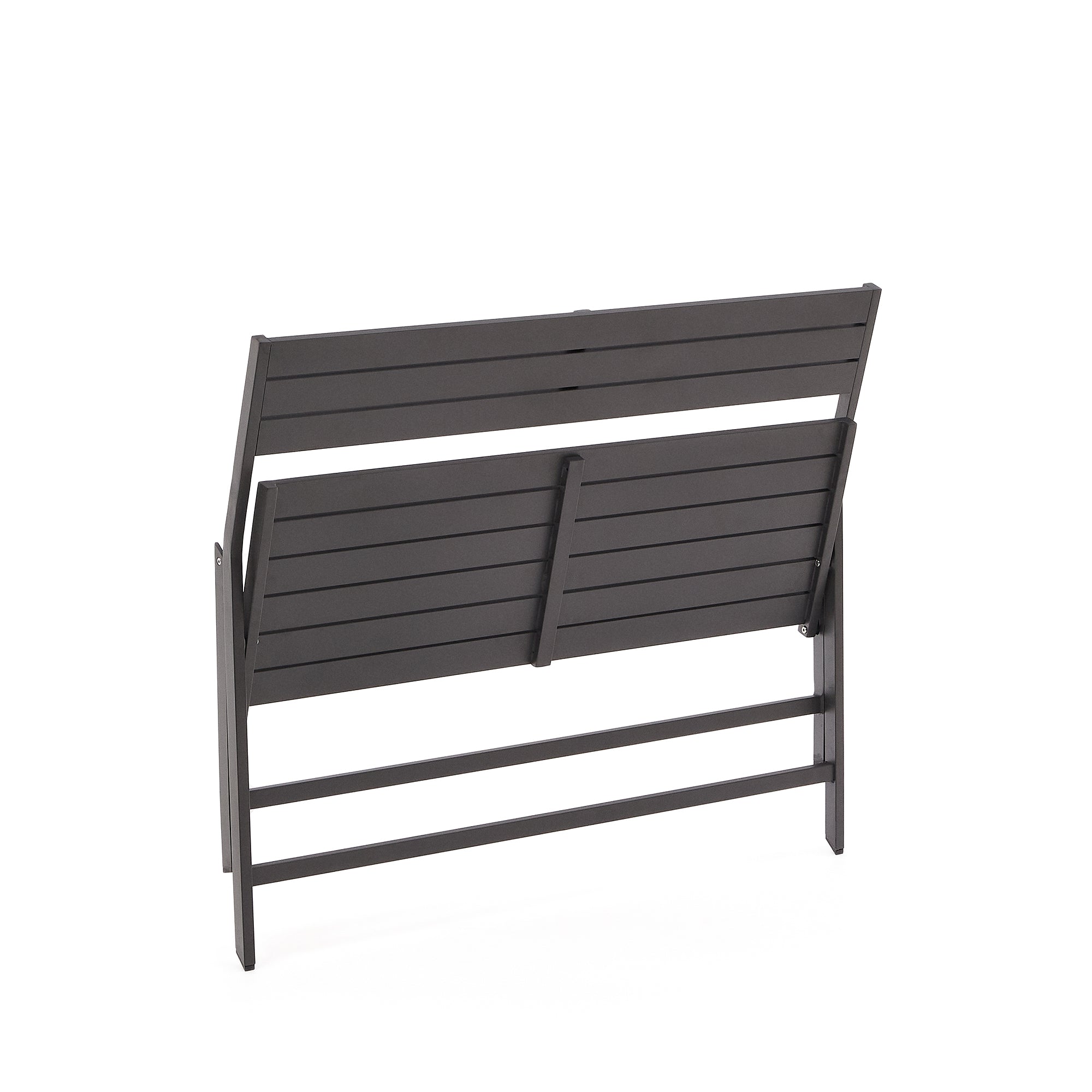 Folding outdoor Bench torreta made of aluminum with dark grey finish - Product Image