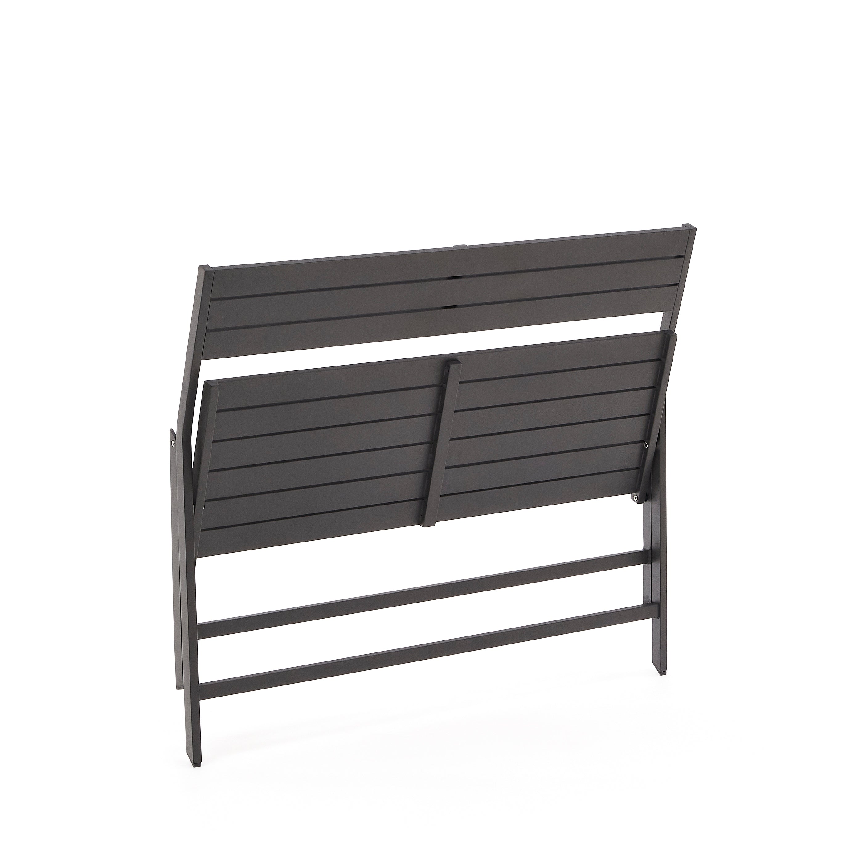 Torreta folding outdoor bench made of aluminum with black coating