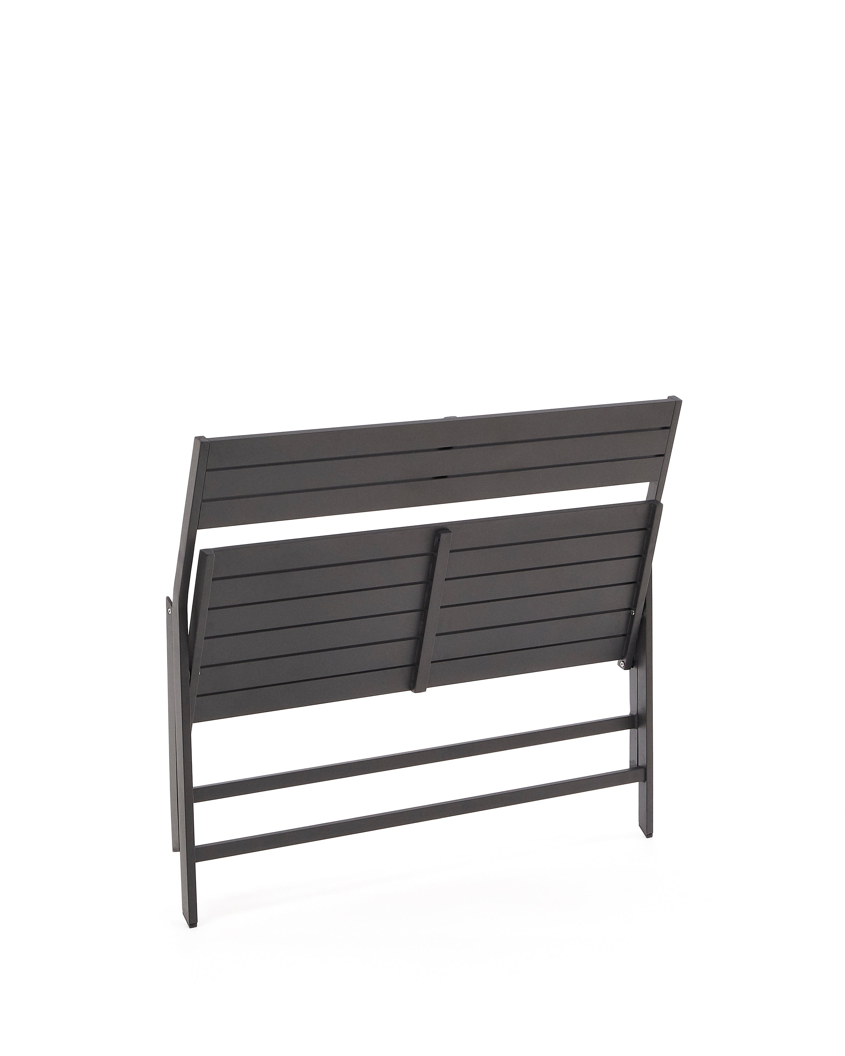 Folding outdoor Bench torreta made of aluminum with dark grey finish - Product Image