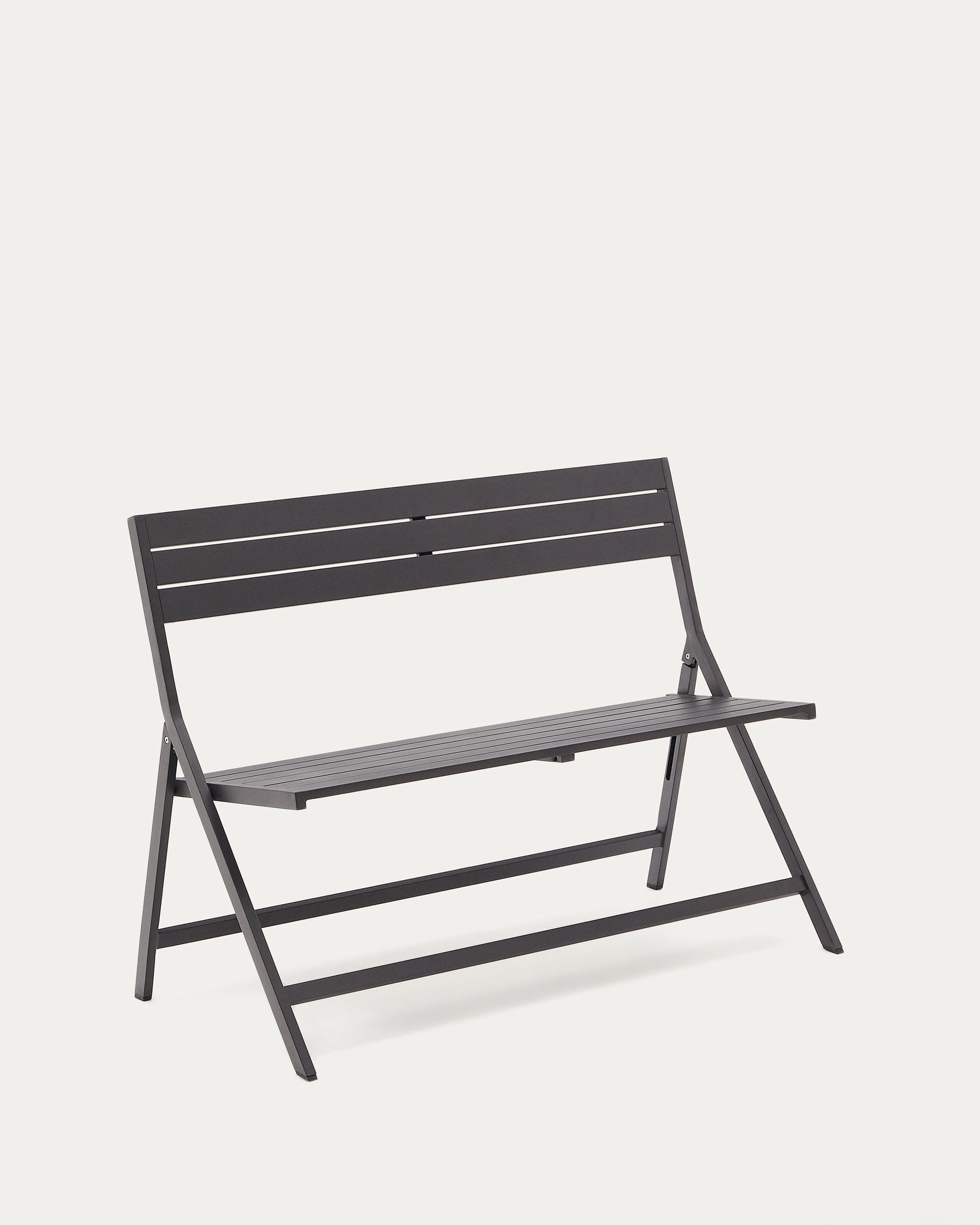 Torreta folding outdoor bench made of aluminum with black coating