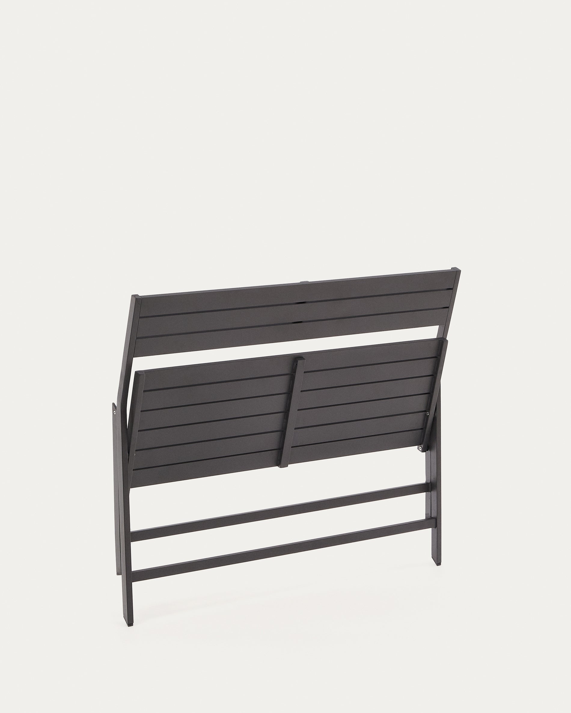 Torreta folding outdoor bench made of aluminum with black coating