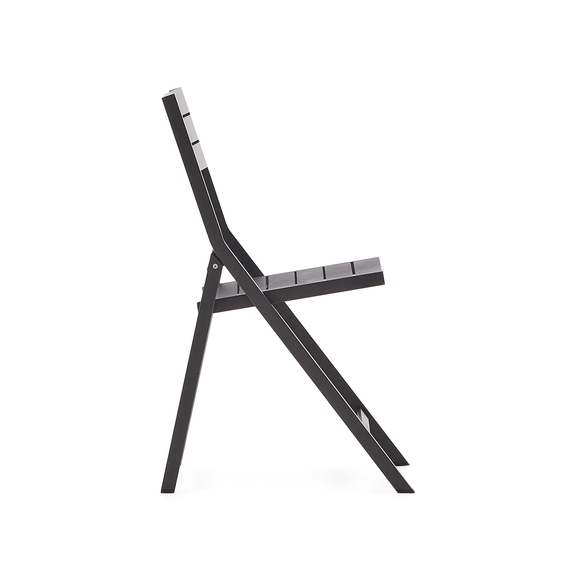 Torreta folding outdoor chair made of aluminum with black coating