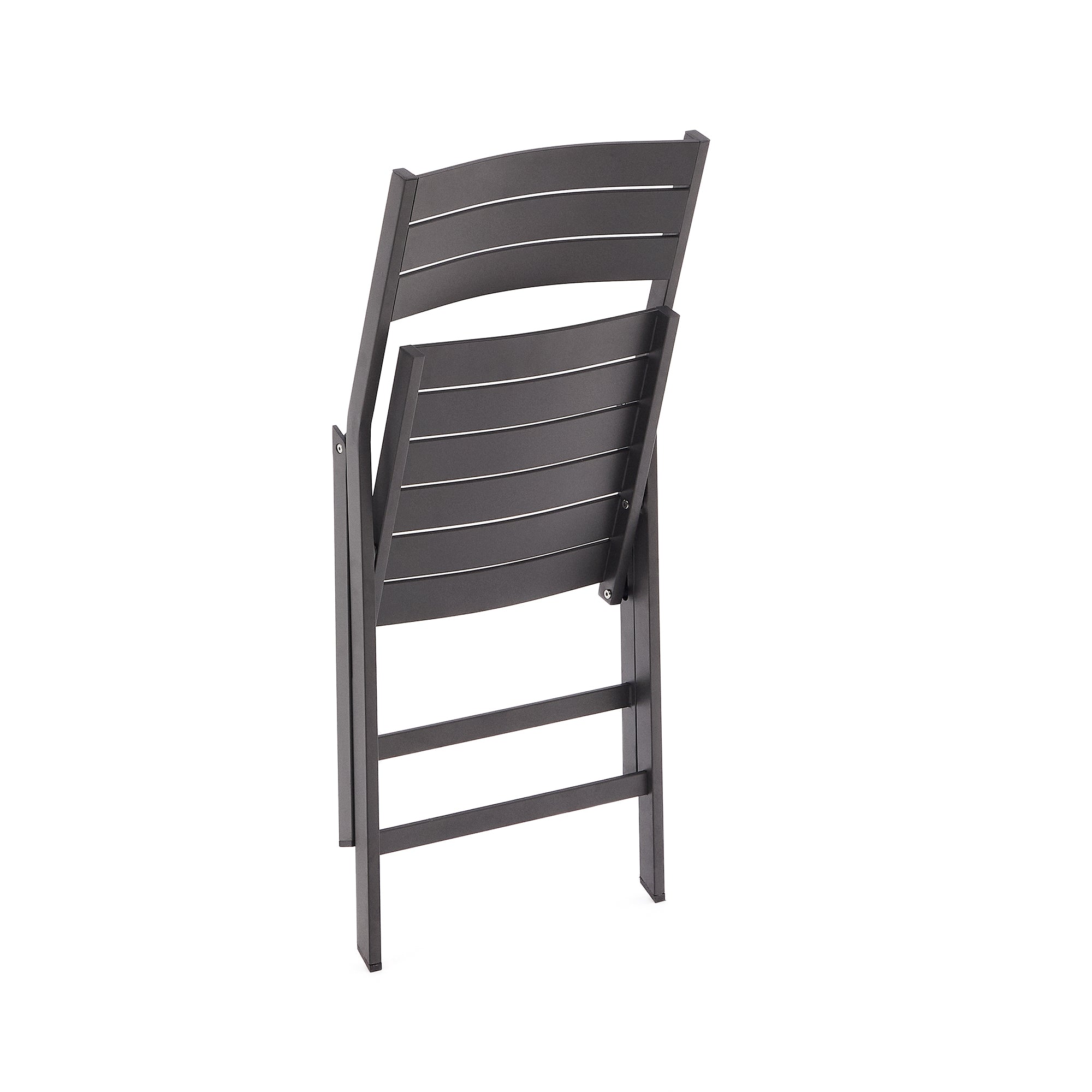 Torreta folding outdoor chair made of aluminum with black coating