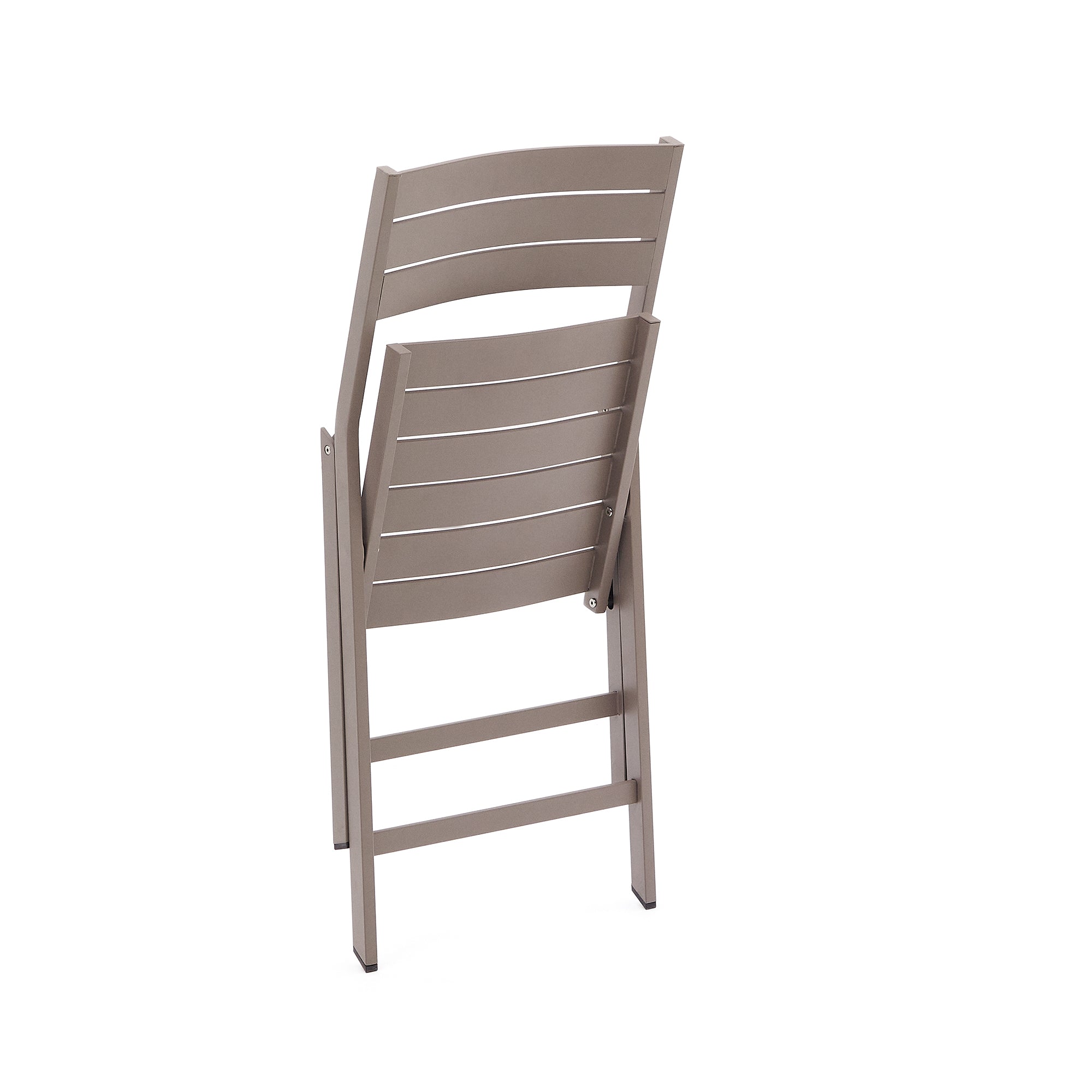 Torreta folding outdoor chair made of aluminum with a matte brown finish