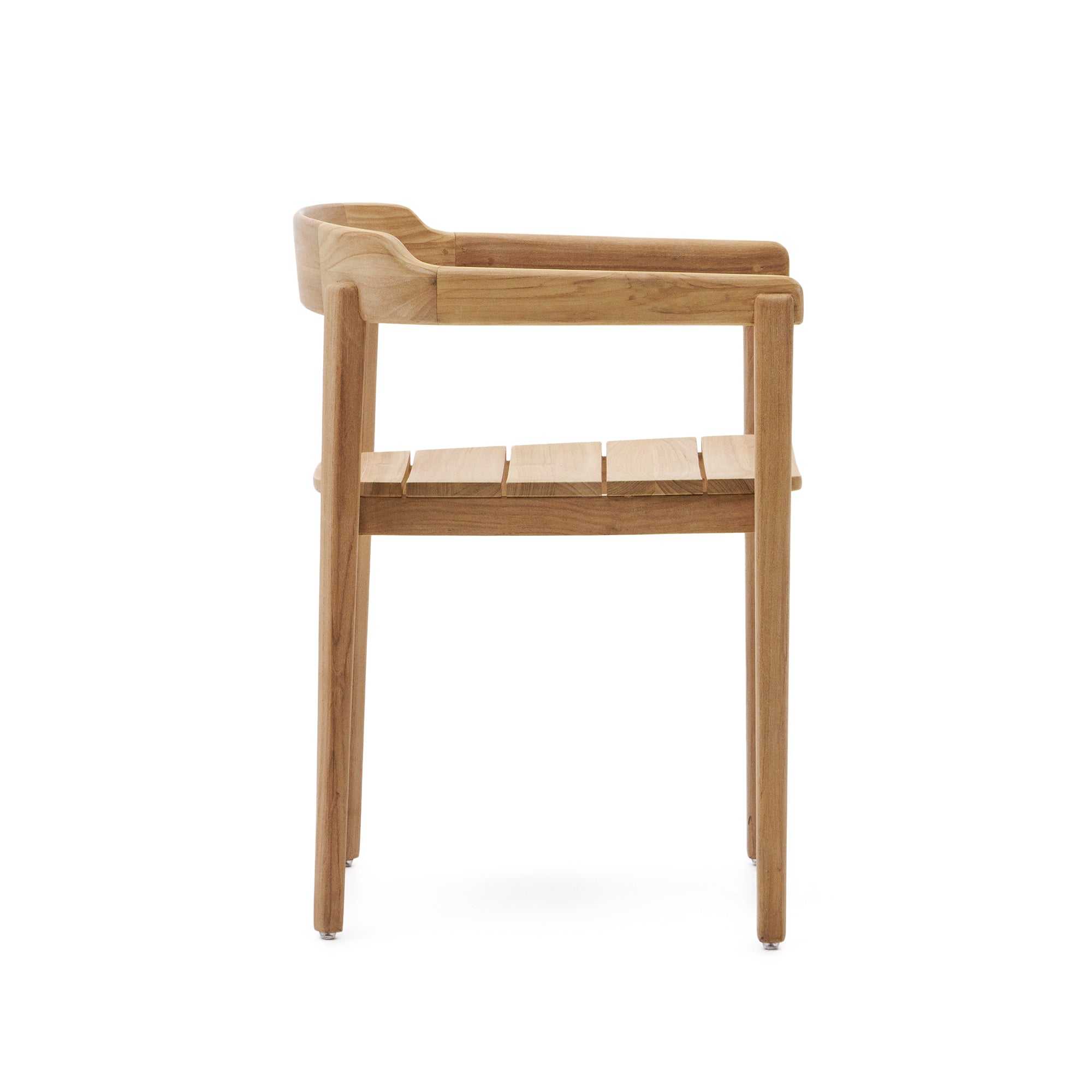 Icaro stackable solid teak wood chair in a natural finish, FSC 100% - Product Image