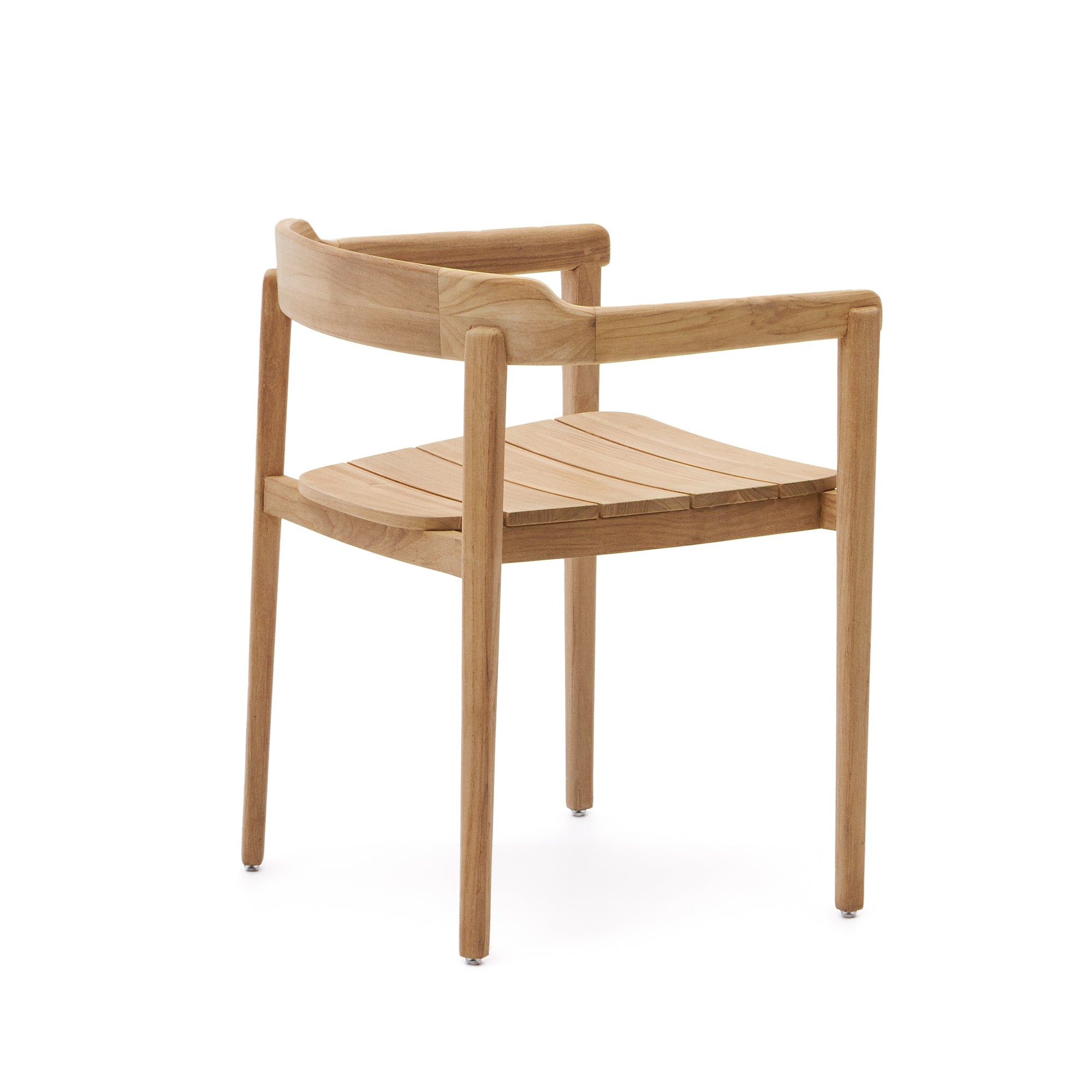 Icaro stackable solid teak wood chair in a natural finish, FSC 100% - Product Image