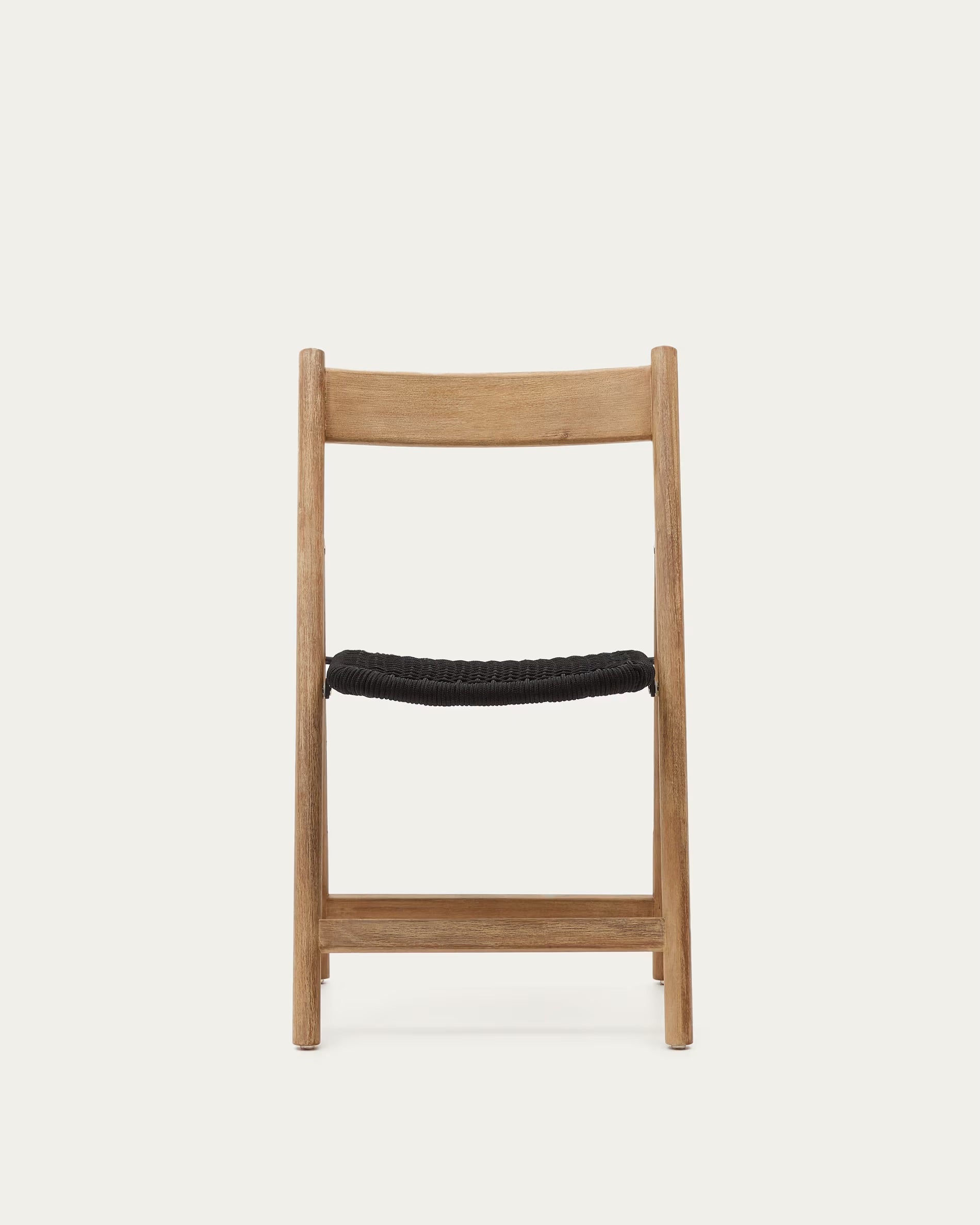 Dandara solid acacia wood folding chair, steel structure and black cord, 100% FSC