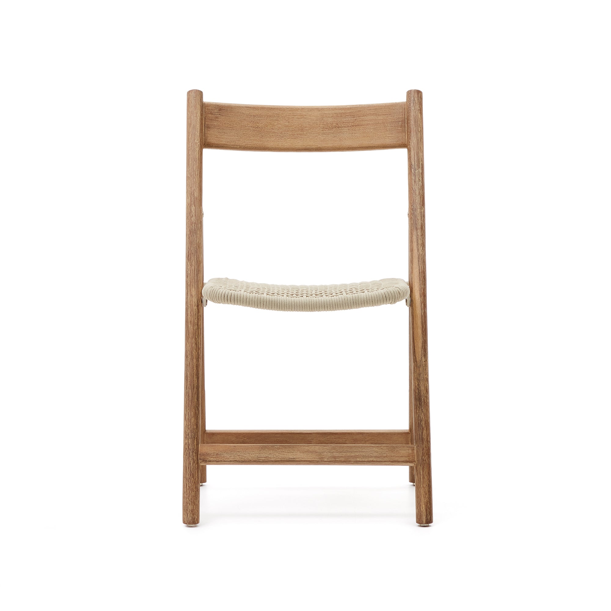 Dandara solid acacia wood folding chair, steel structure and white cord, FSC 100% - Product Image