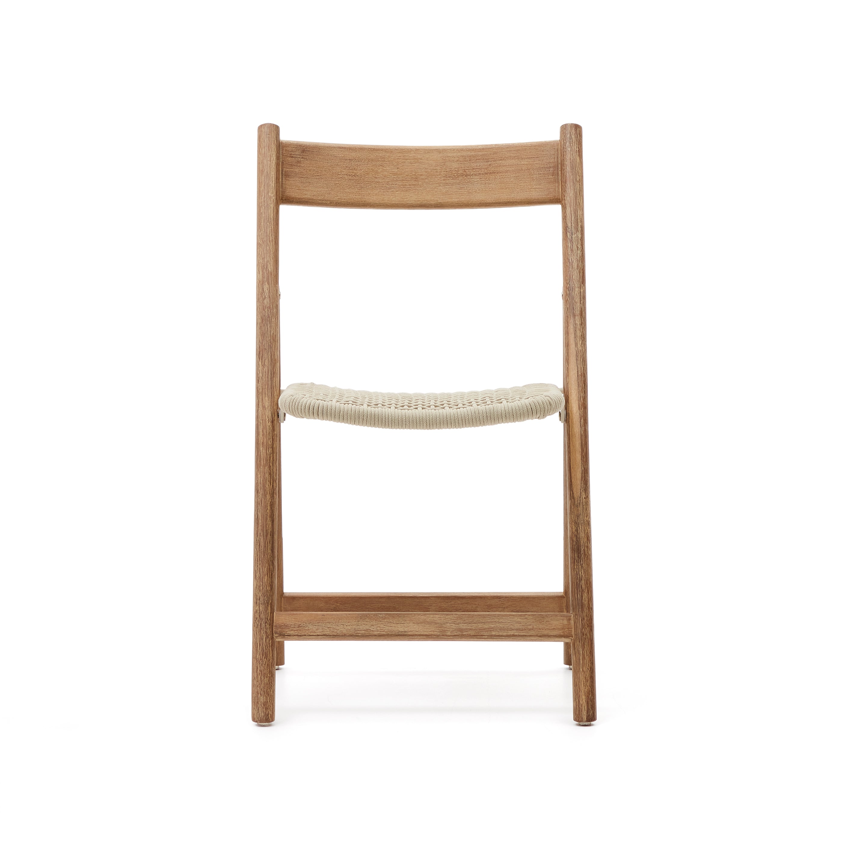 Dandara solid acacia wood folding chair, steel structure and white cord, FSC 100% - Product Image
