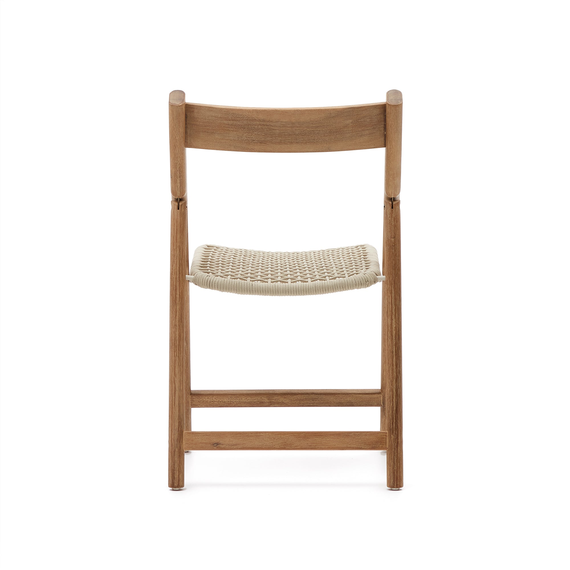 Dandara solid acacia wood folding chair, steel structure and white cord, FSC 100% - Product Image