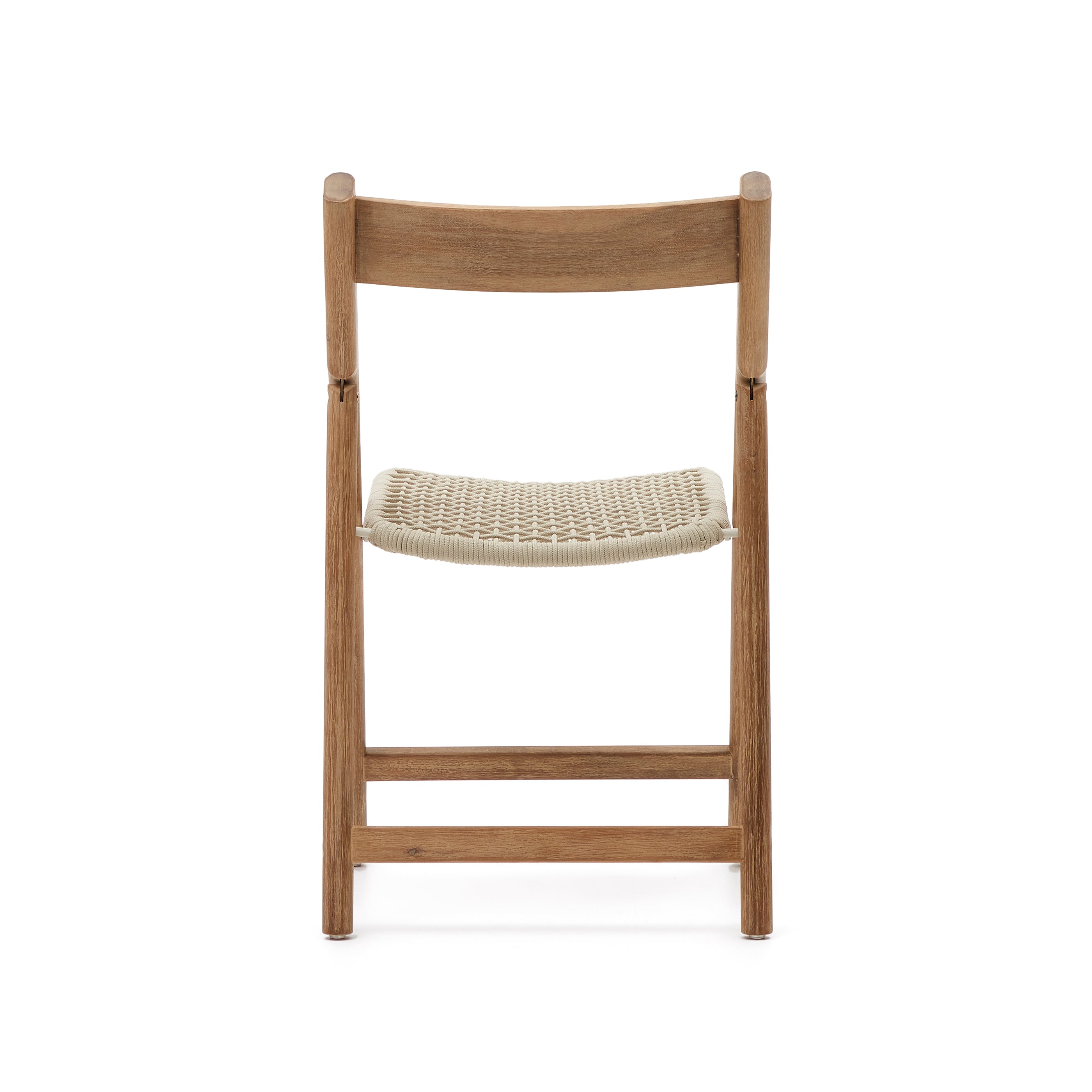 Dandara solid acacia wood folding chair, steel structure and white cord, FSC 100% - Product Image