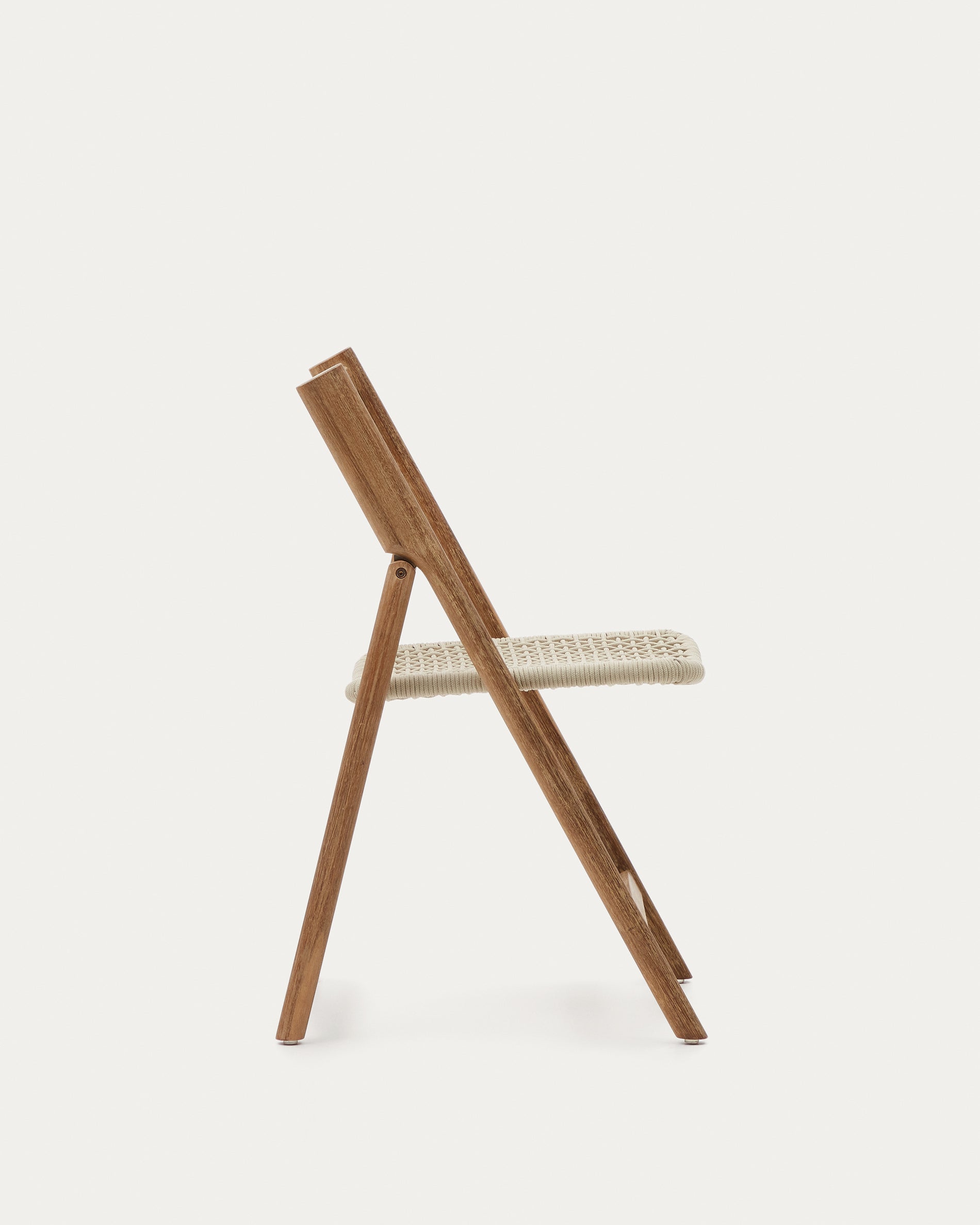 Dandara solid acacia wood folding chair, steel structure and white cord, FSC 100% - Product View