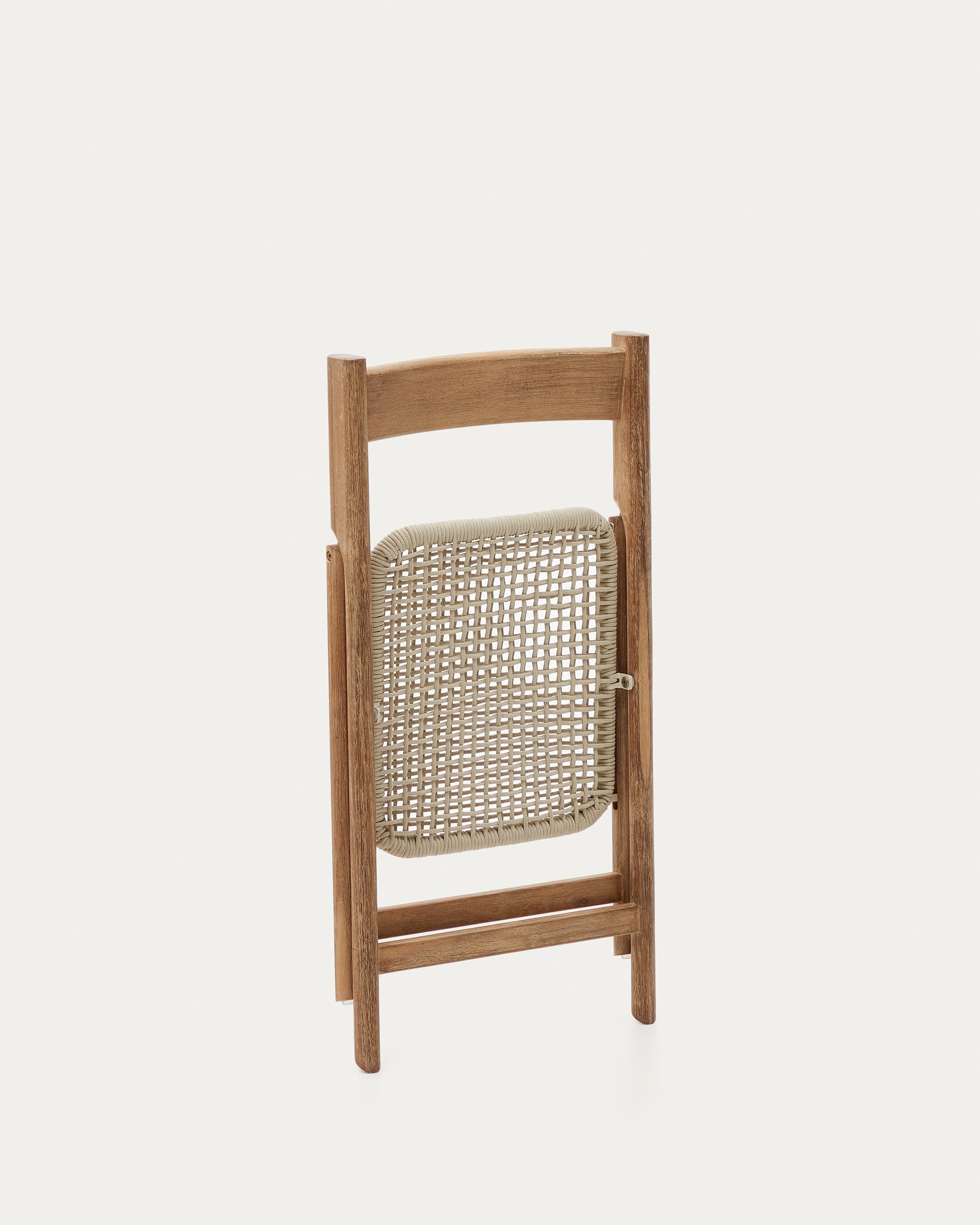 Dandara solid acacia wood folding chair, steel structure and white cord, FSC 100% - Product View
