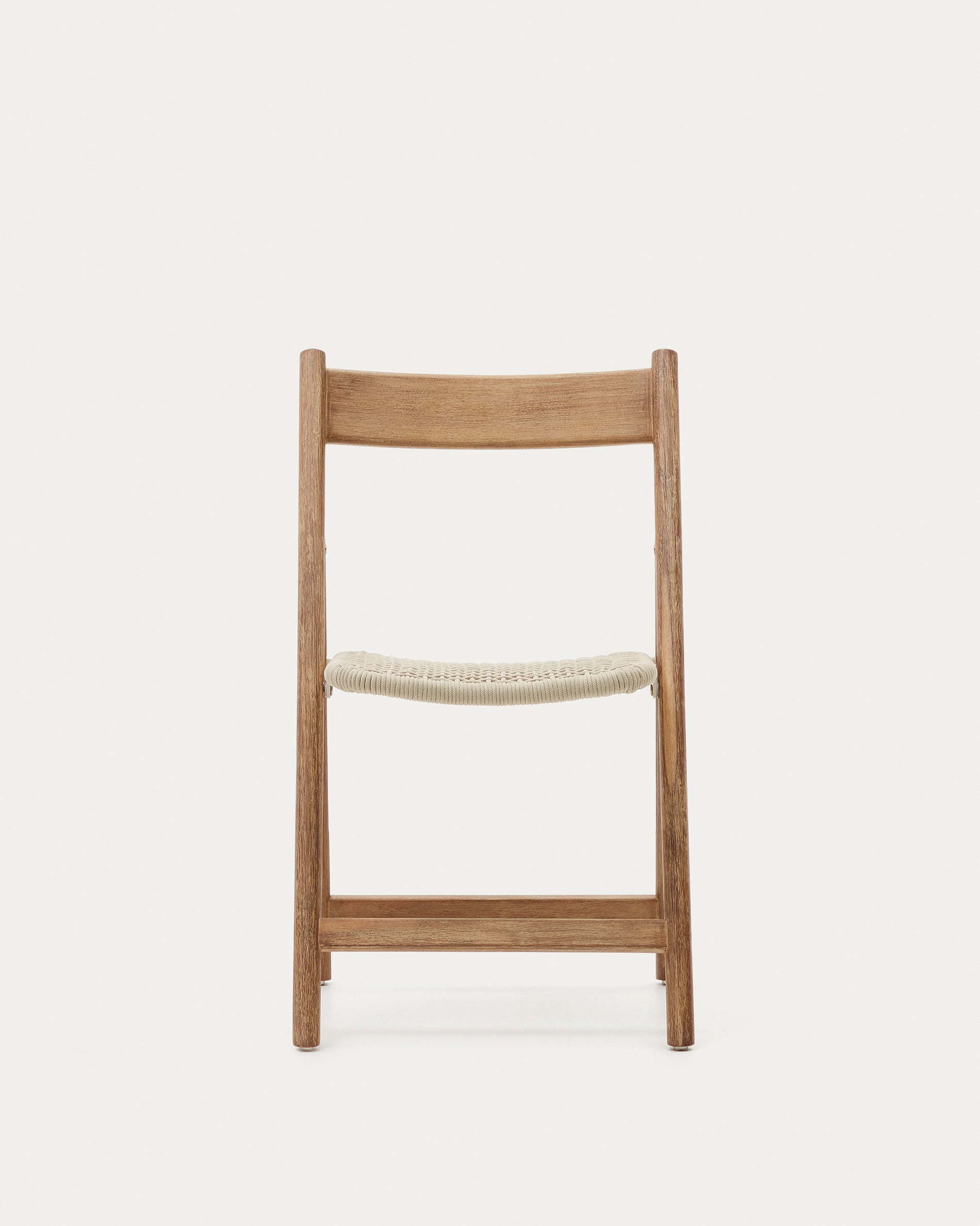 Dandara solid acacia wood folding chair, steel structure and white cord, FSC 100% - Product View