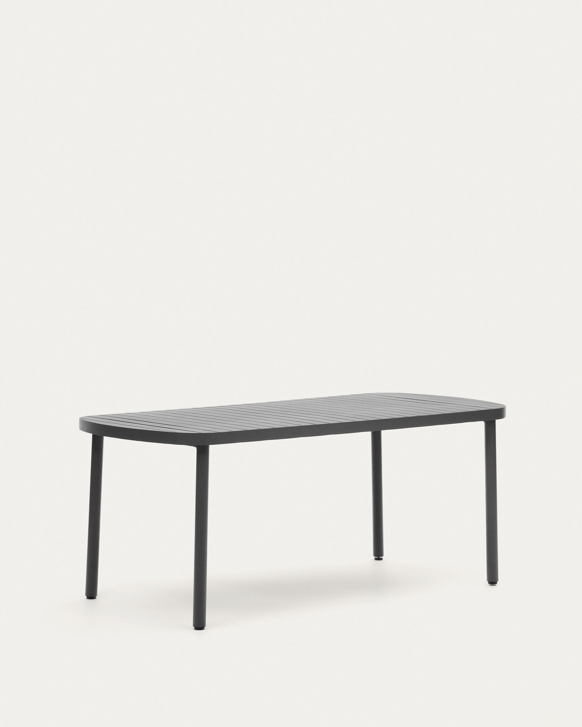 Joncols outdoor aluminium table with a powder coated grey finish, 180 x 90 cm - Product View