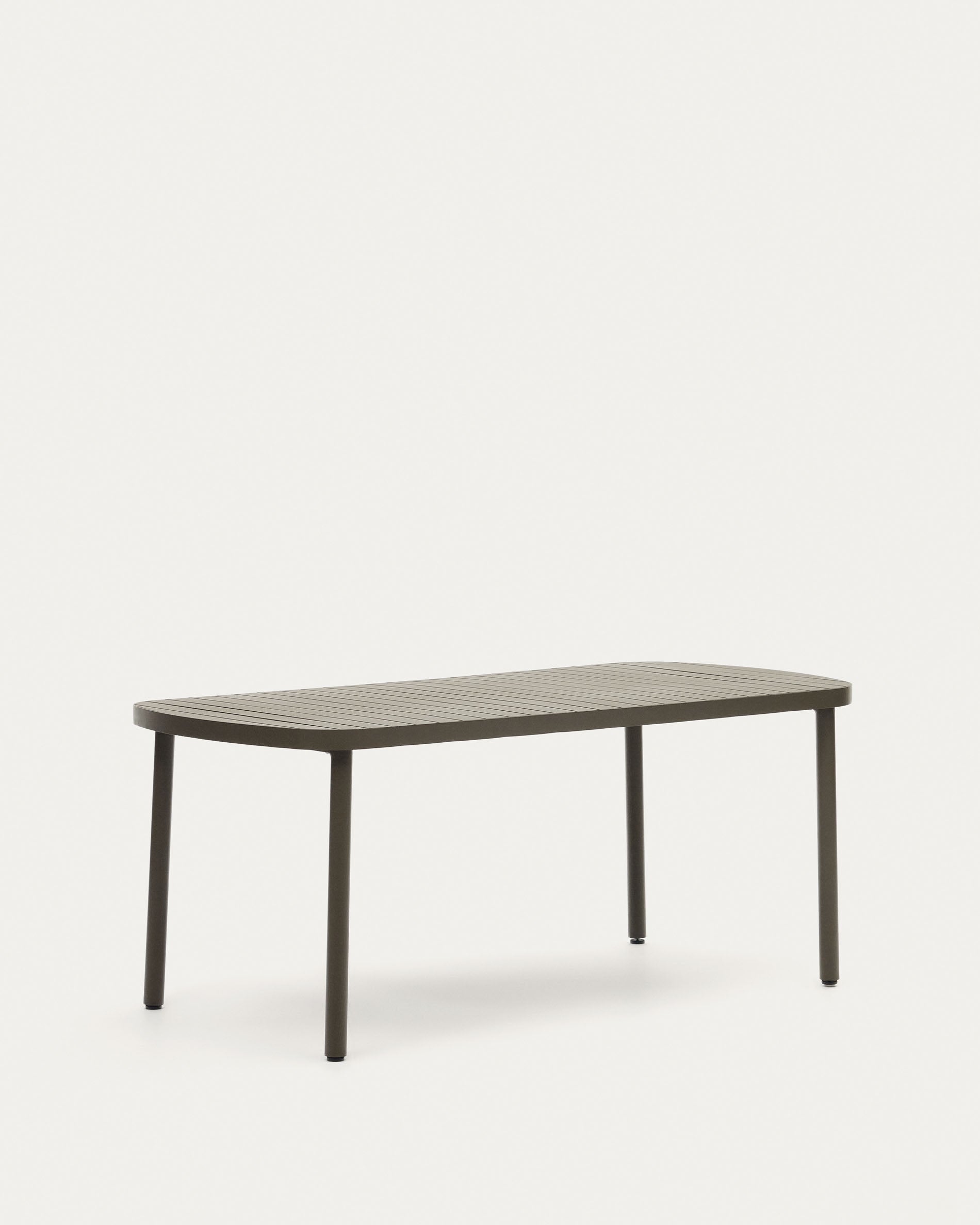 Joncols outdoor aluminium table with a powder coated green finish, 180 x 90 cm - Product View