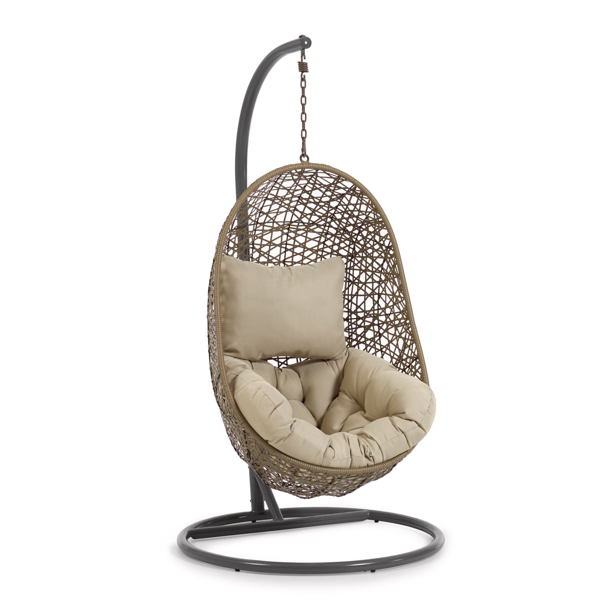 Hanging armchair with dark grey Florina brown feet - Product Image