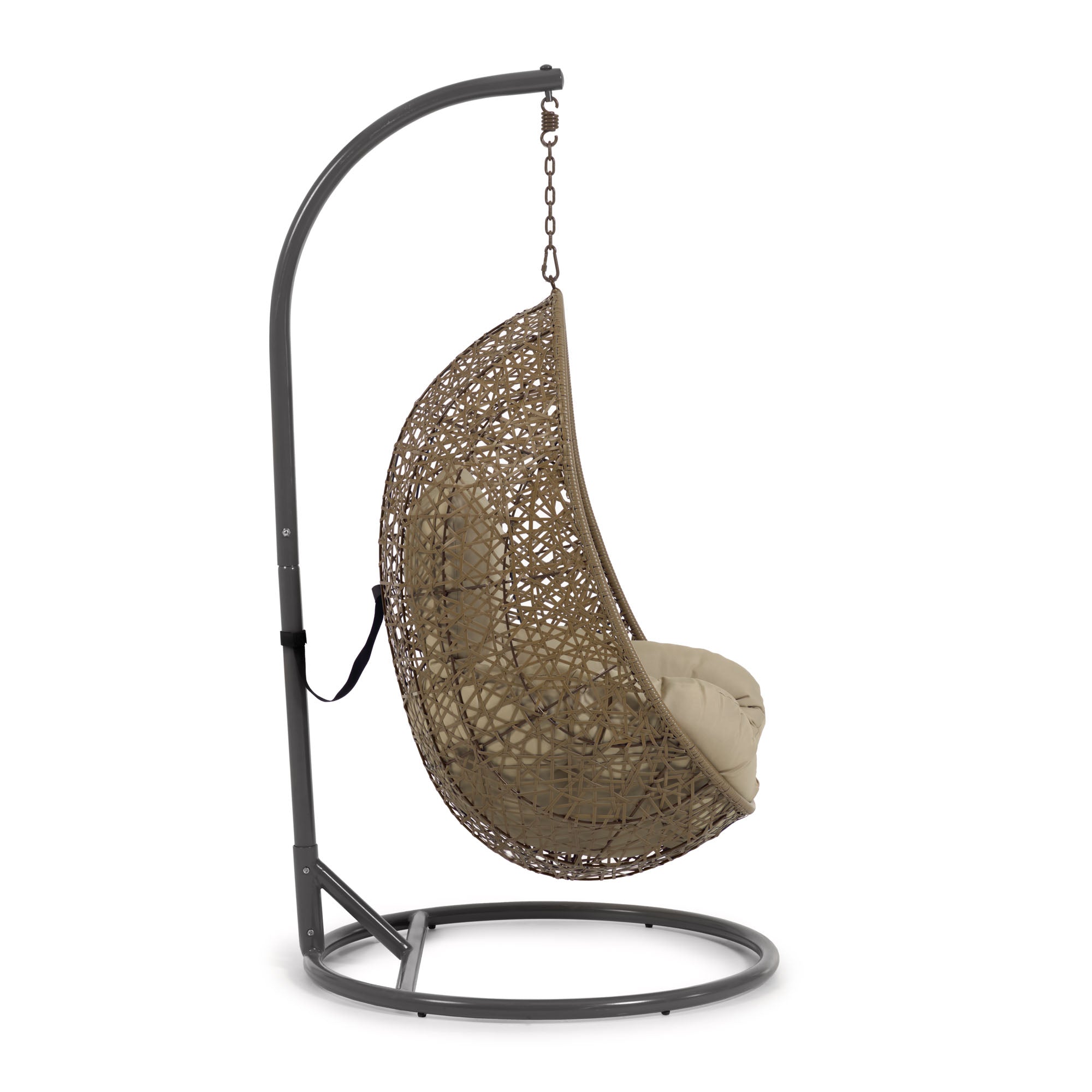 Hanging armchair with dark grey Florina brown feet - Product Image