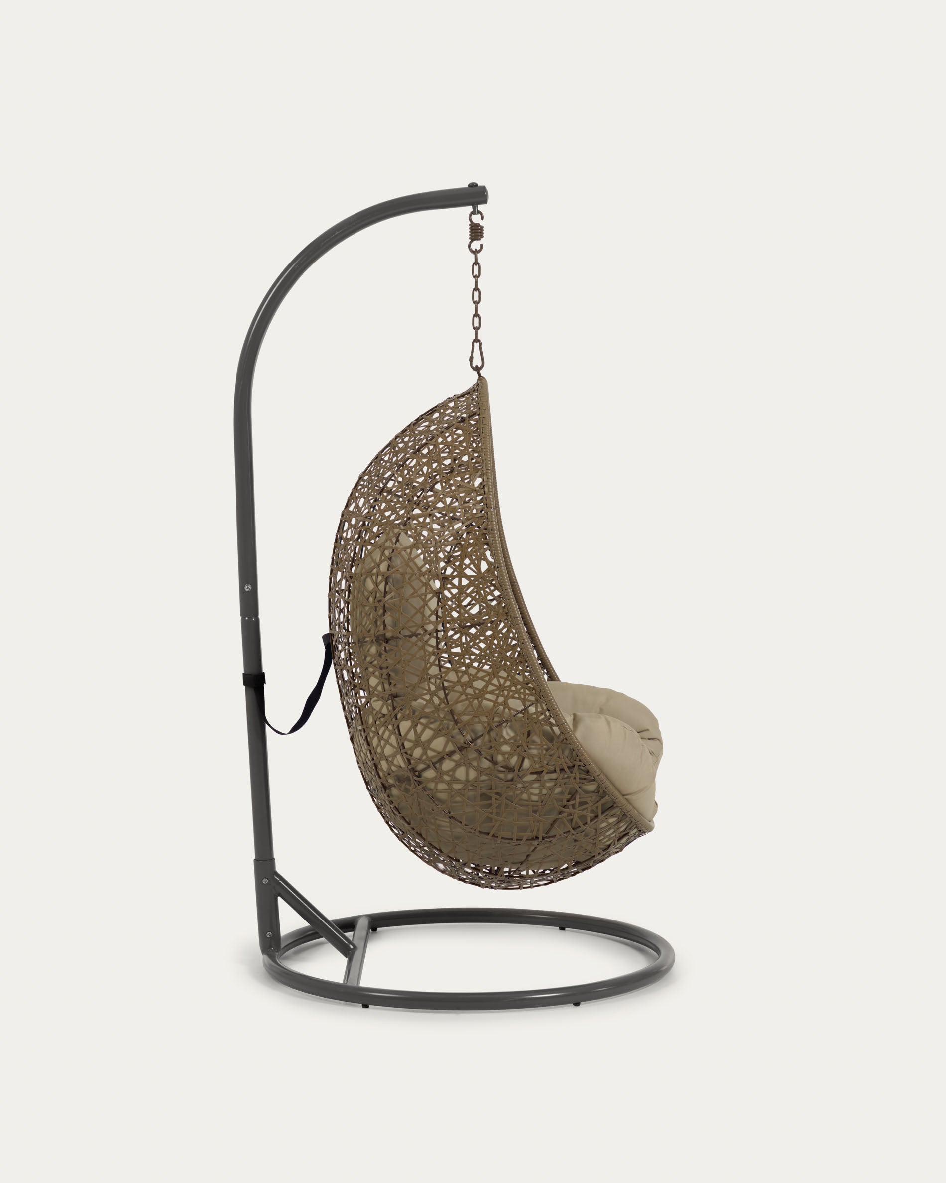 Hanging armchair with dark grey Florina brown feet - Product View