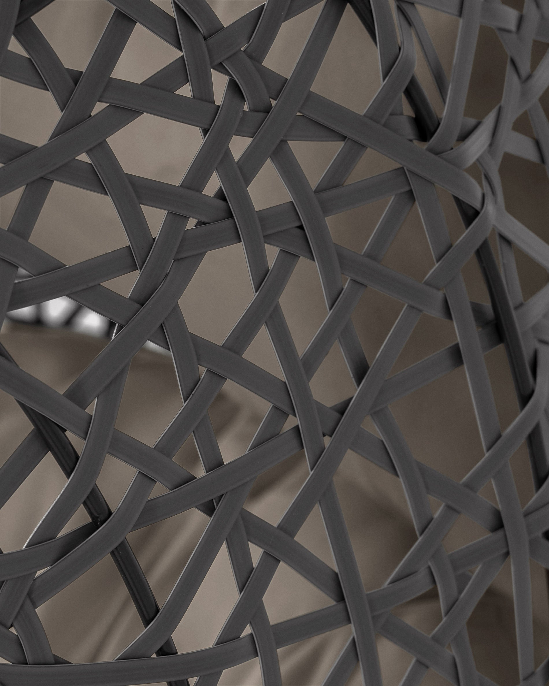 Pendant armchair with light grey Florina dark grey base - Detail