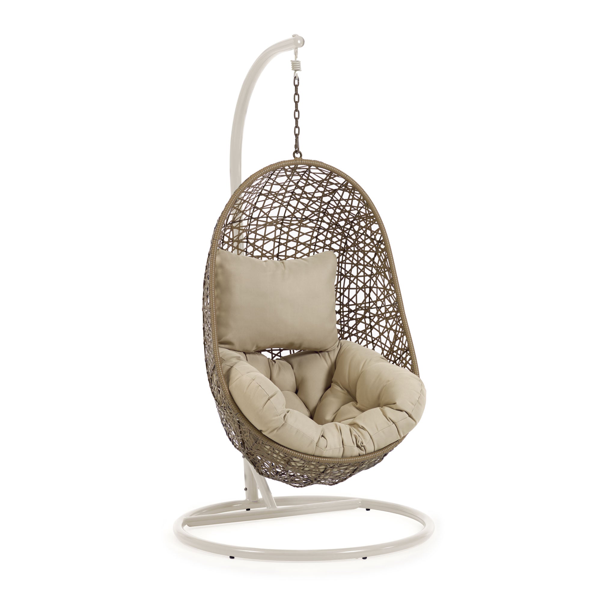 Hanging armchair with light grey Florina brown feet - Product Image