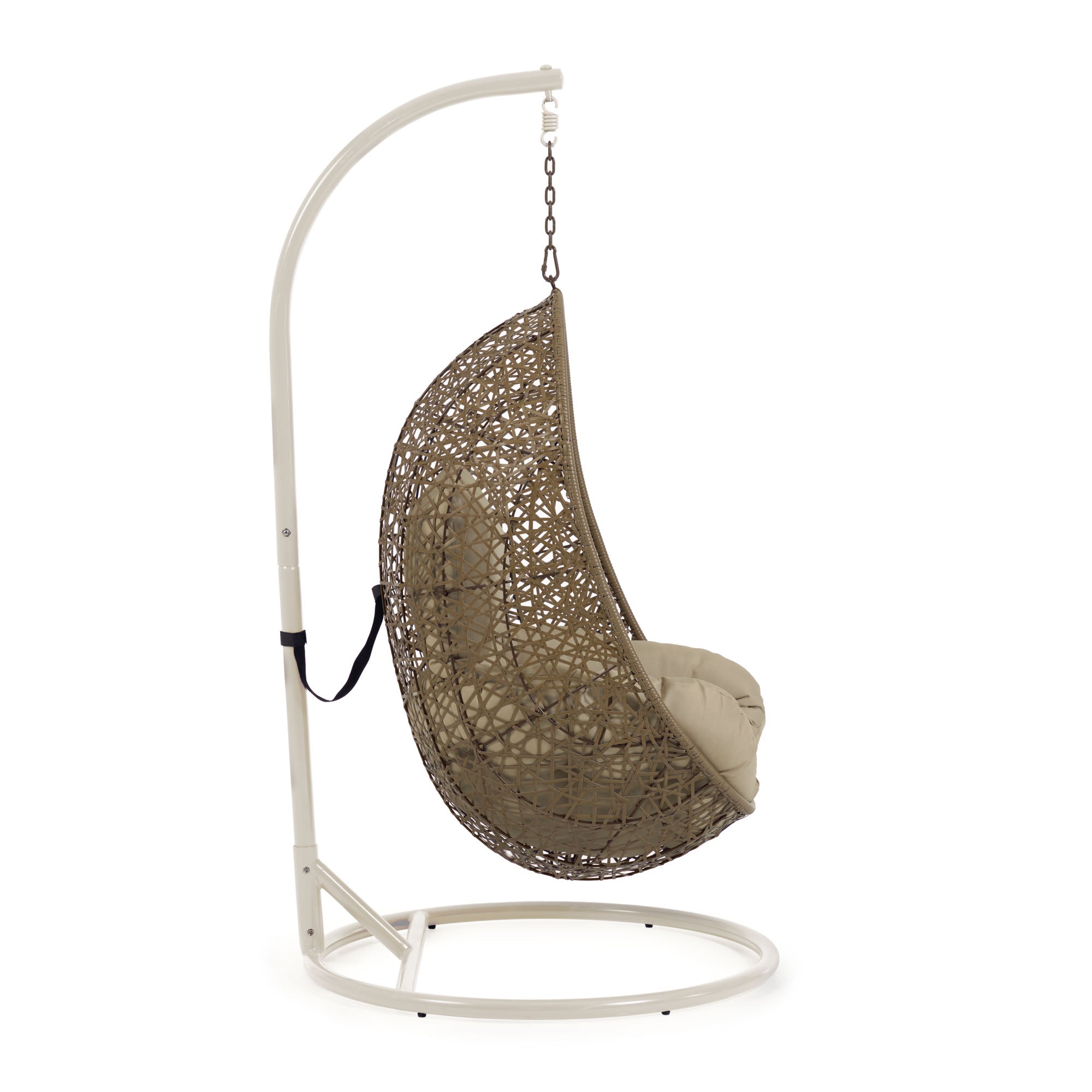 Hanging armchair with light grey Florina brown feet - Product Image
