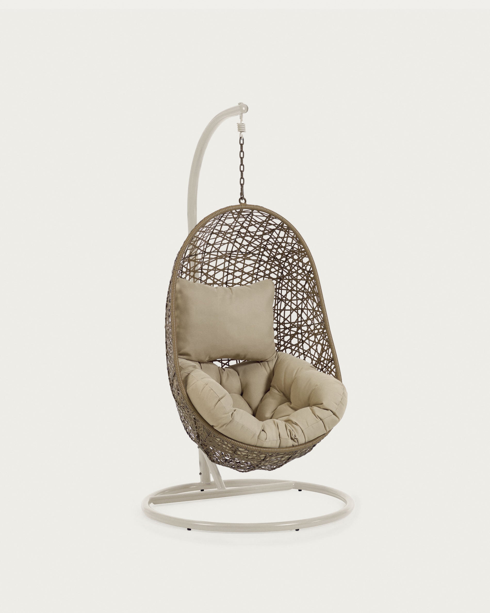Hanging armchair with light grey Florina brown feet - Product View