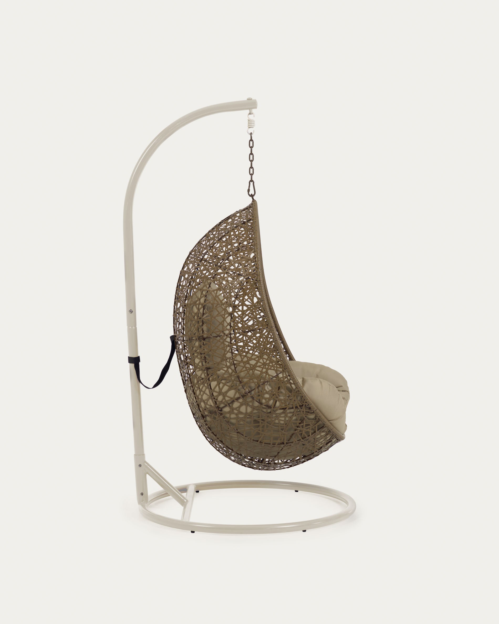 Hanging armchair with light grey Florina brown feet - Product View