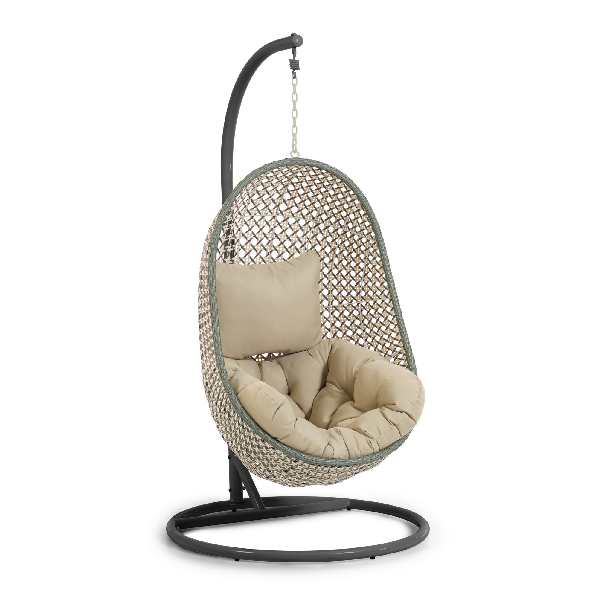 Cira multicolour hanging armchair with dark grey base - Product Image
