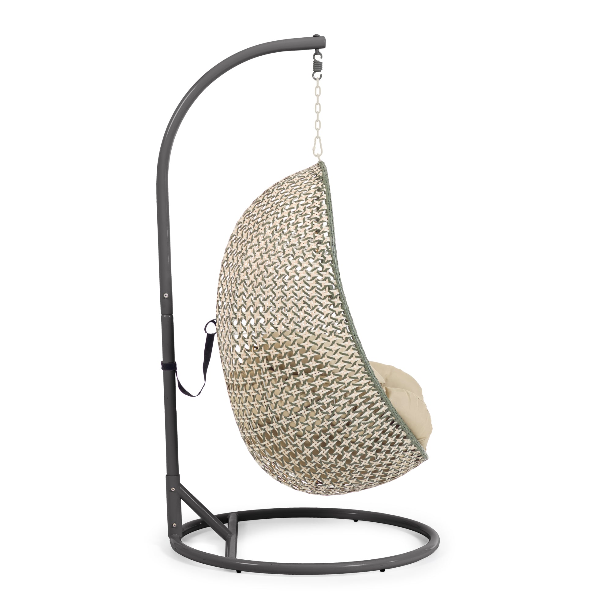 Cira multicolour hanging armchair with dark grey base - Product Image
