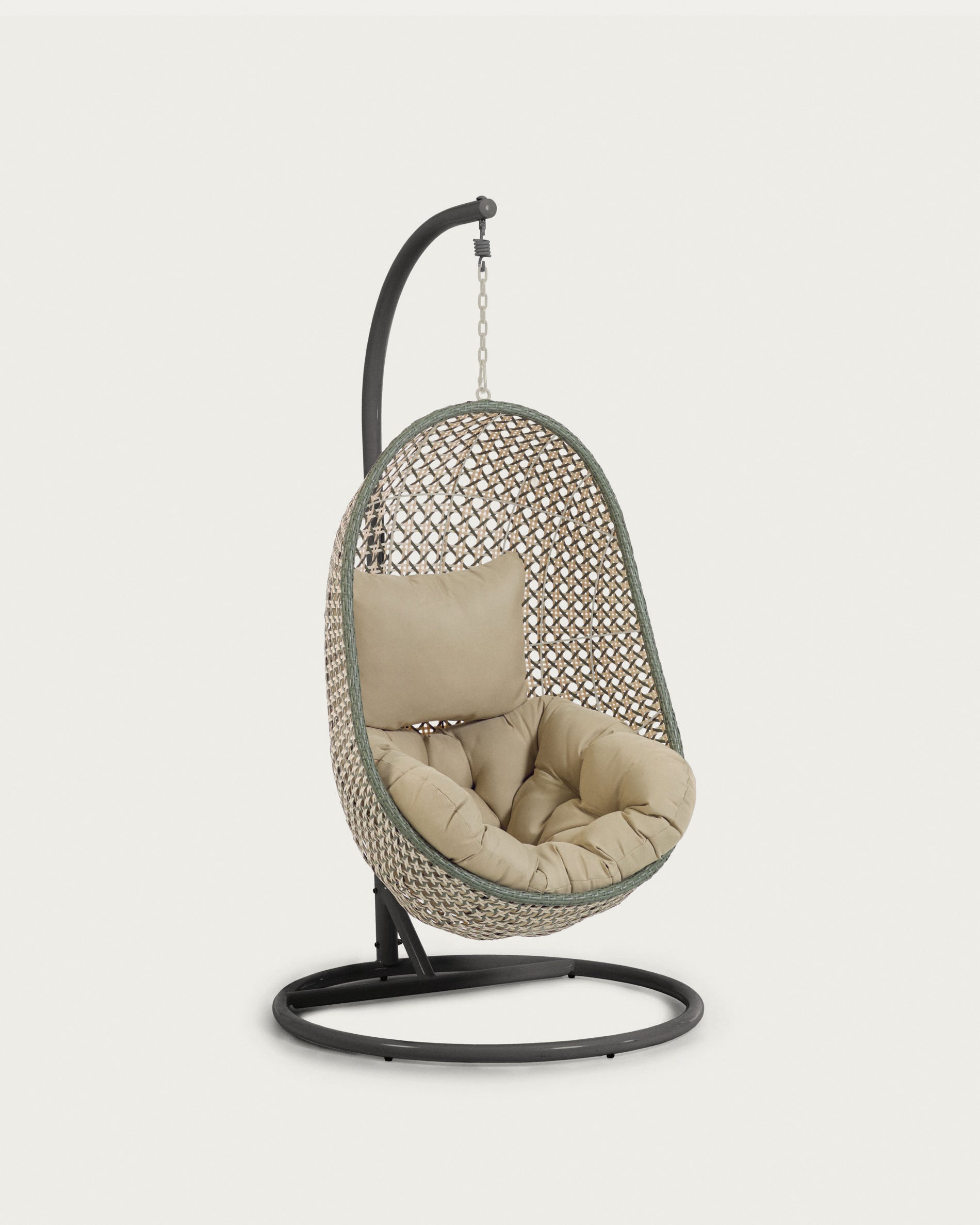 Cira multicolour hanging armchair with dark grey base - Product View