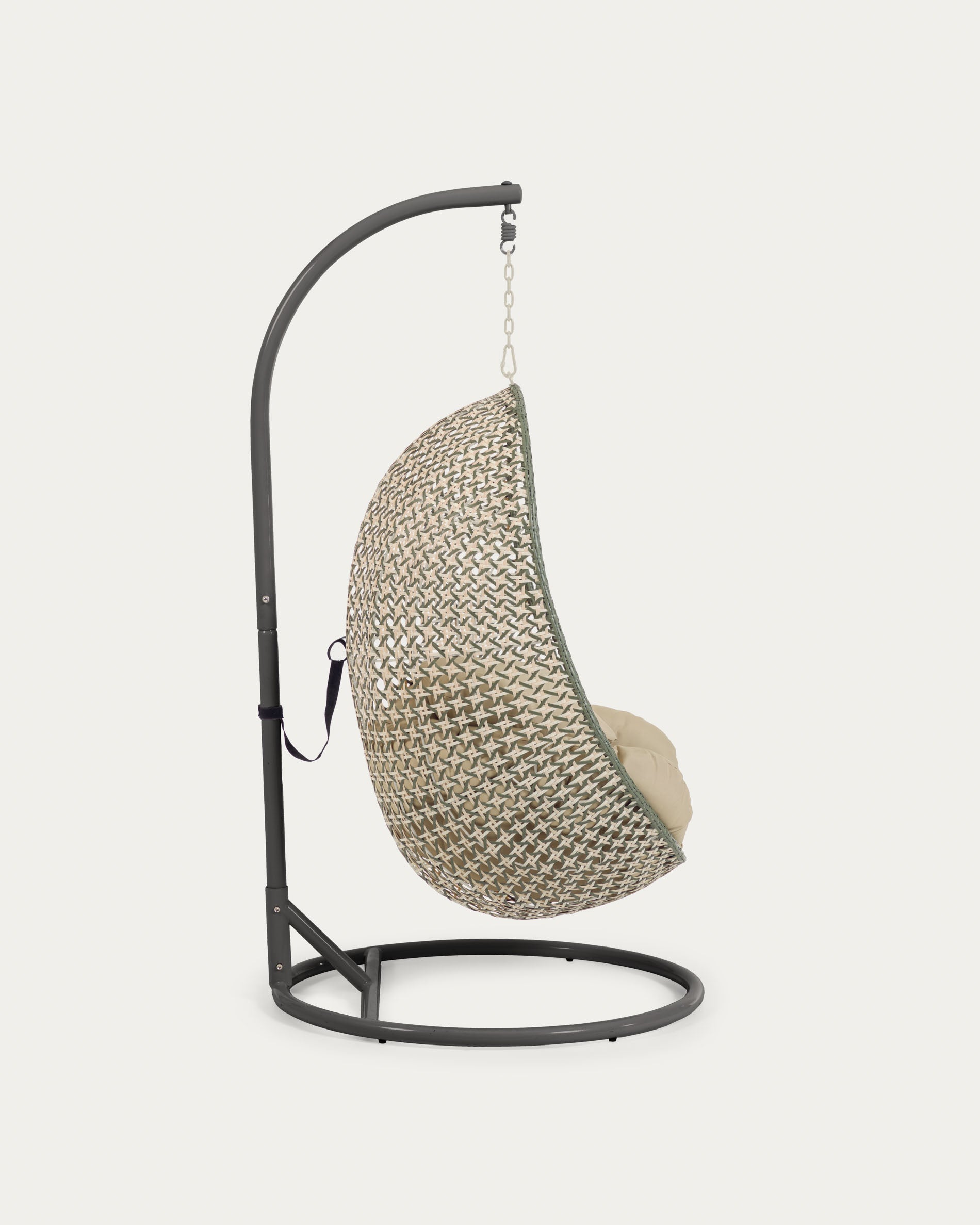 Cira multicolour hanging armchair with dark grey base - Product View