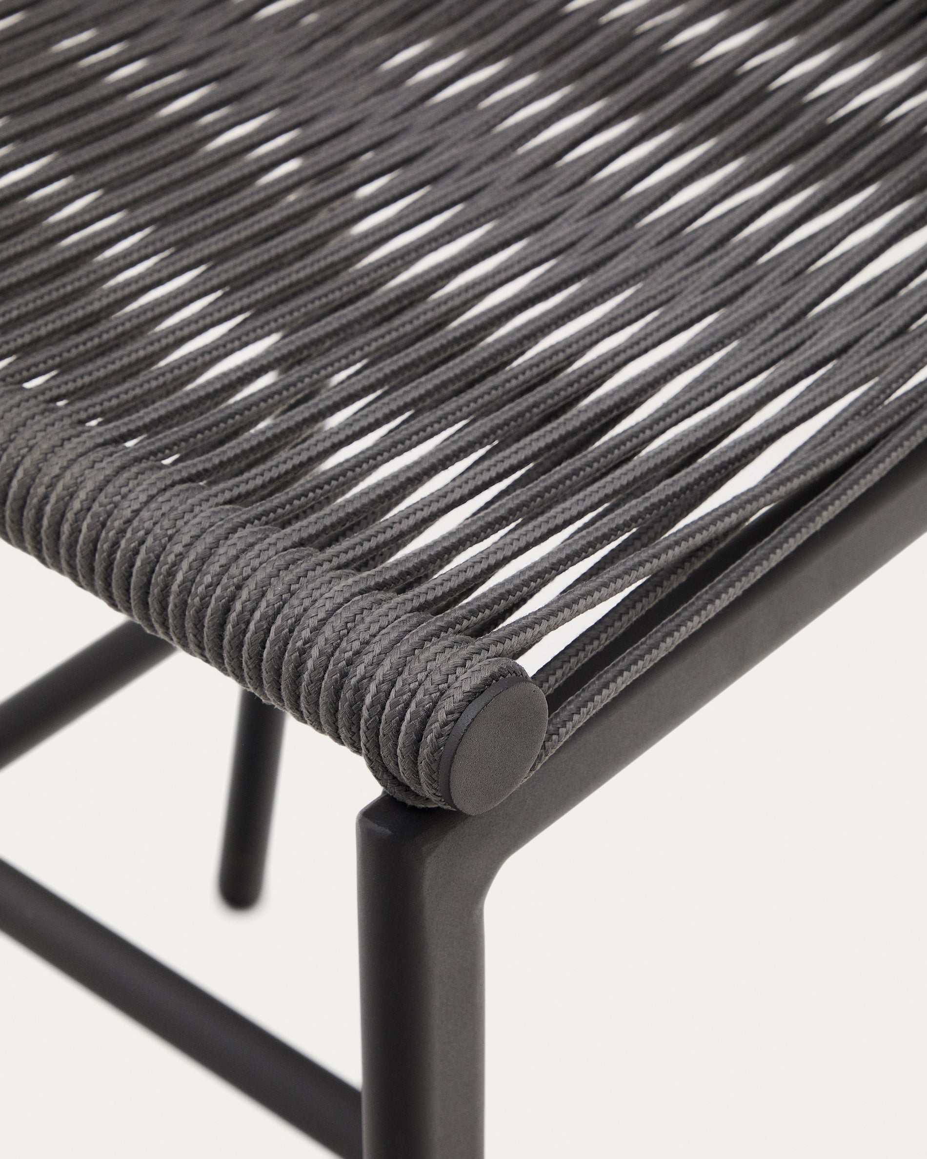 Culip outdoor chair made of rope and gray aluminum, 65 cm