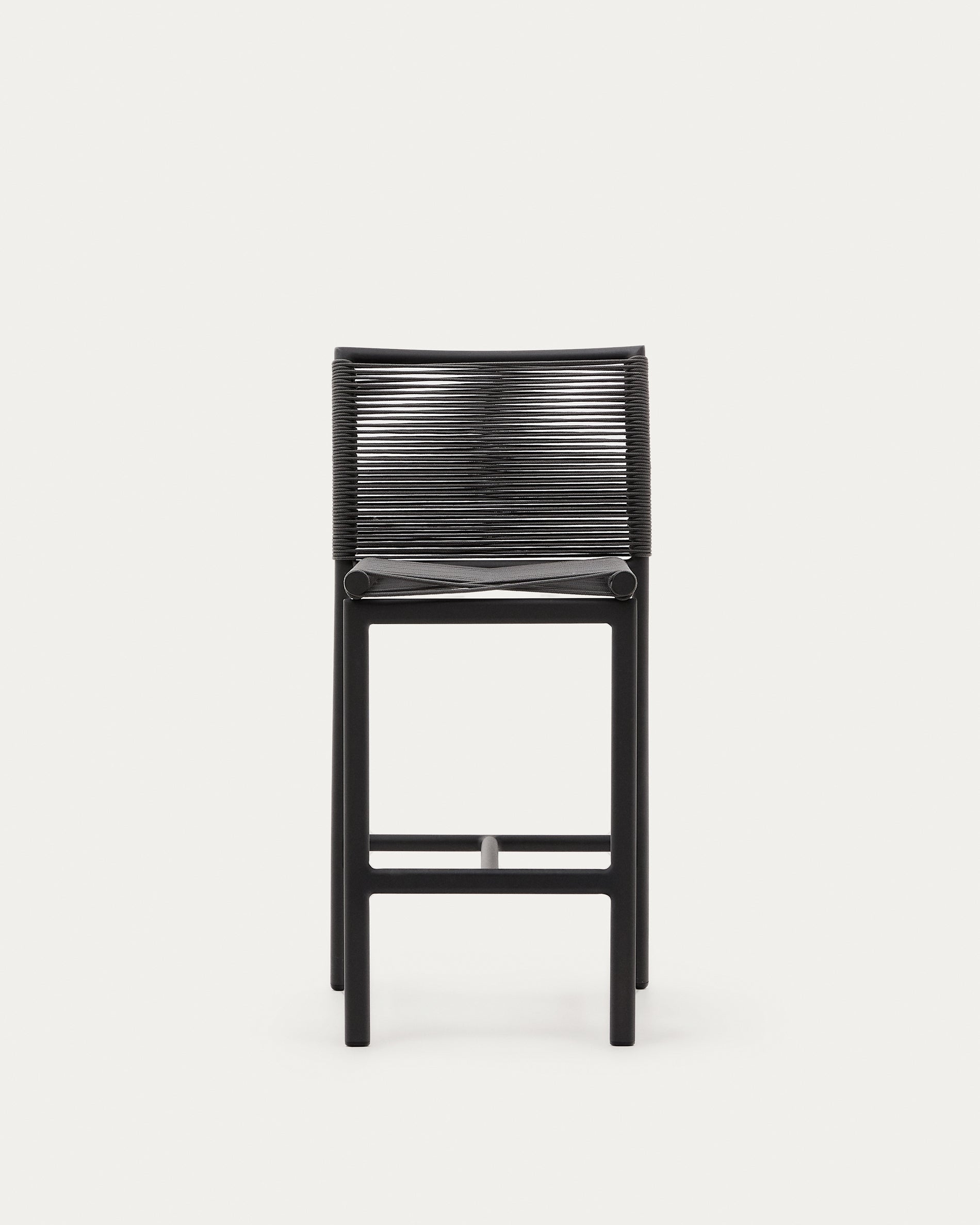 Culip outdoor stool made of rope cord and grey aluminum 65 cm - Product View