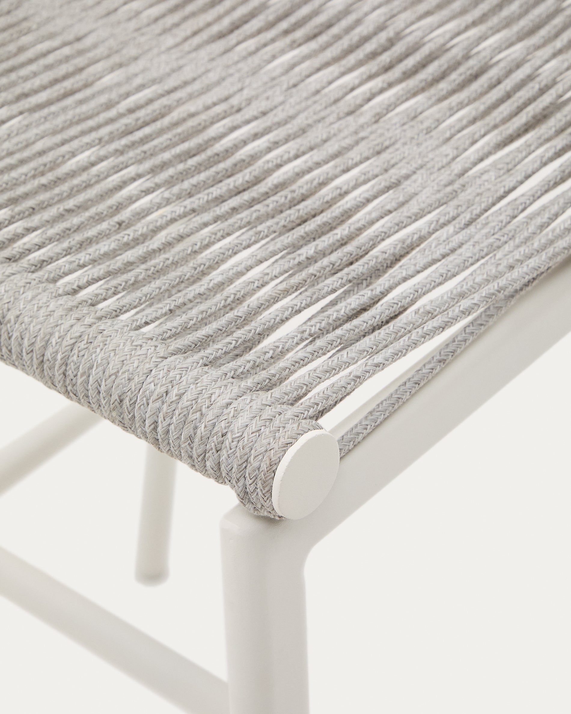 Culip outdoor chair made of rope and white aluminum, 65 cm