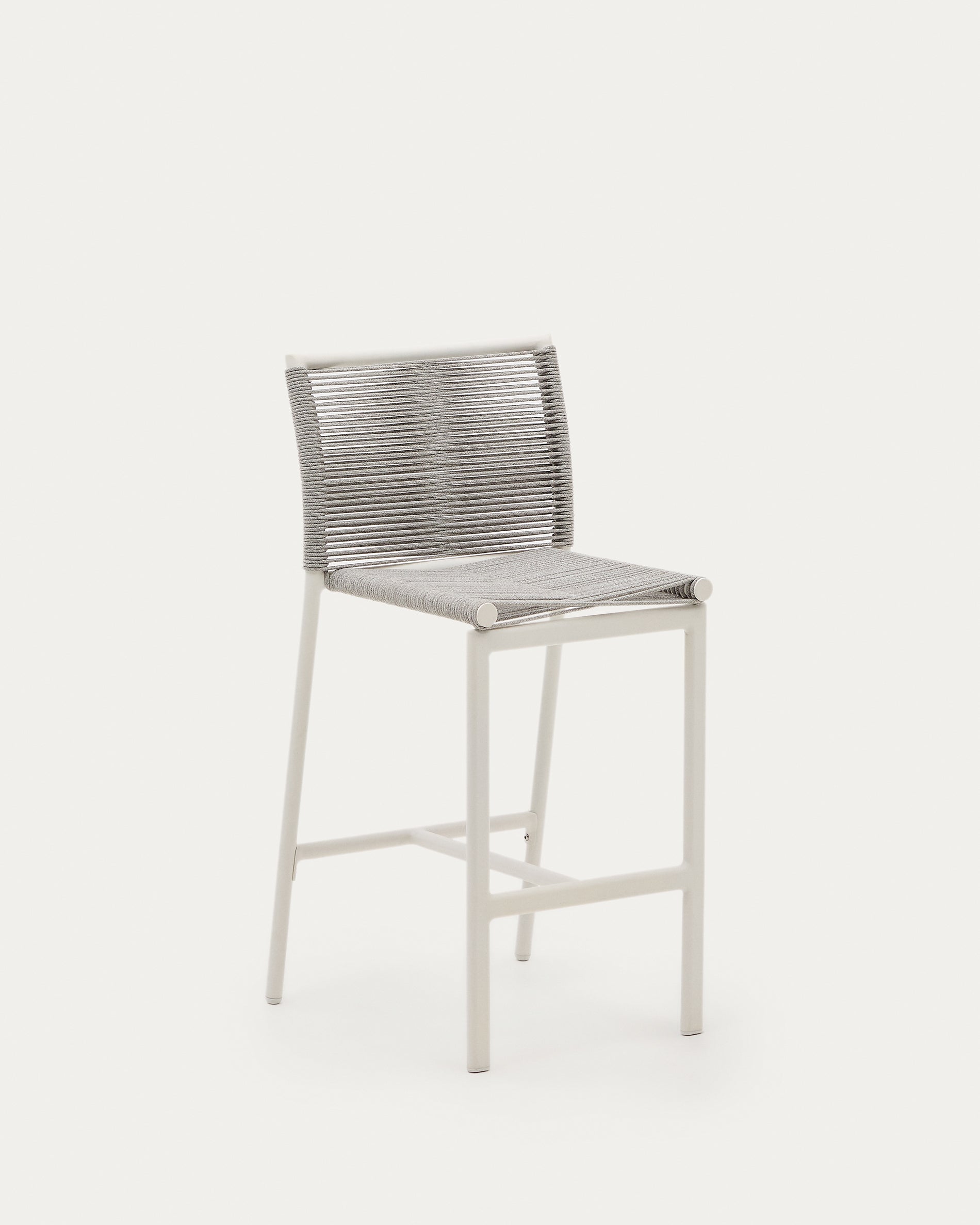 Culip outdoor chair made of rope and white aluminum, 65 cm