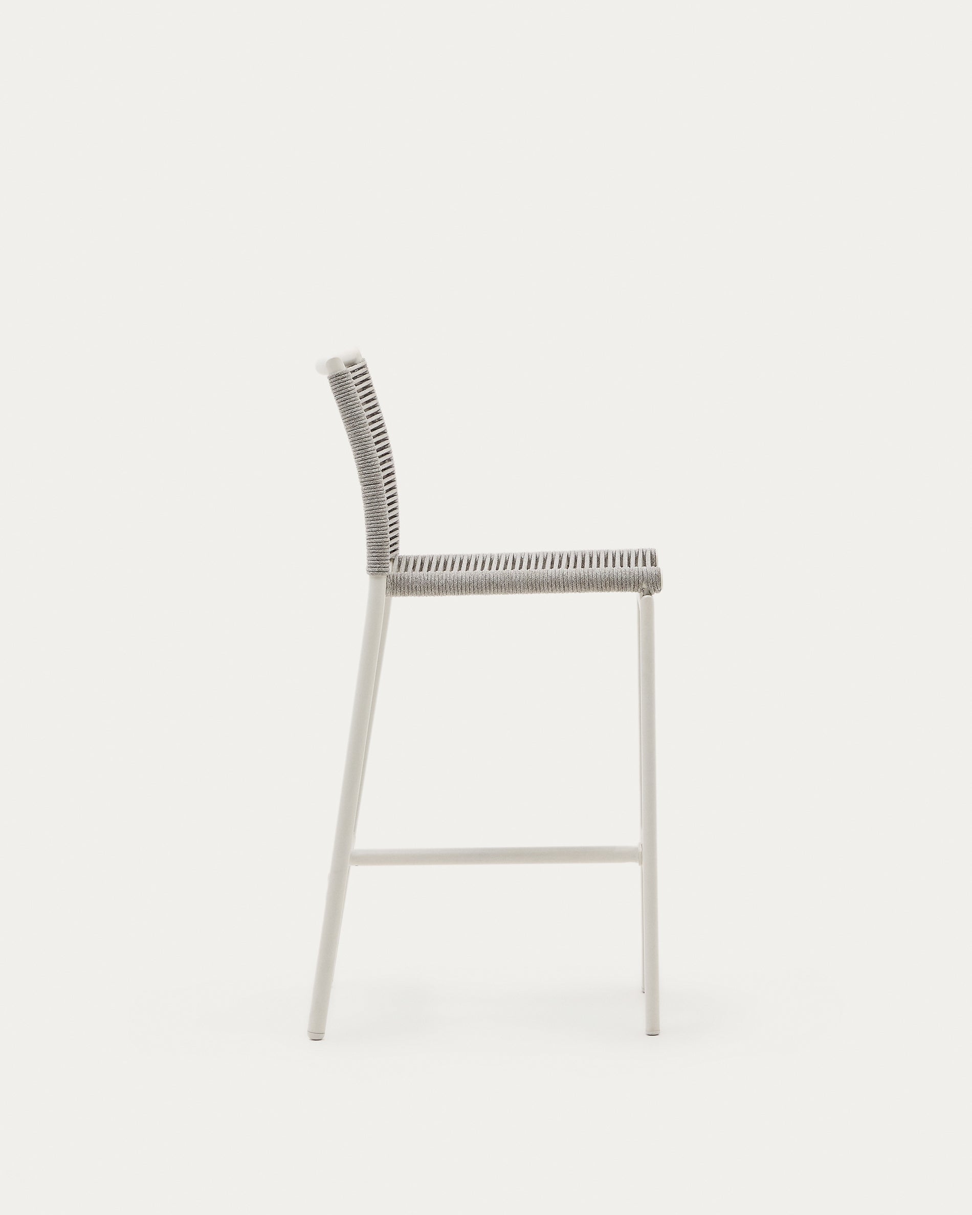 Culip outdoor stool made of rope cord and white aluminium, 65 cm - Product View