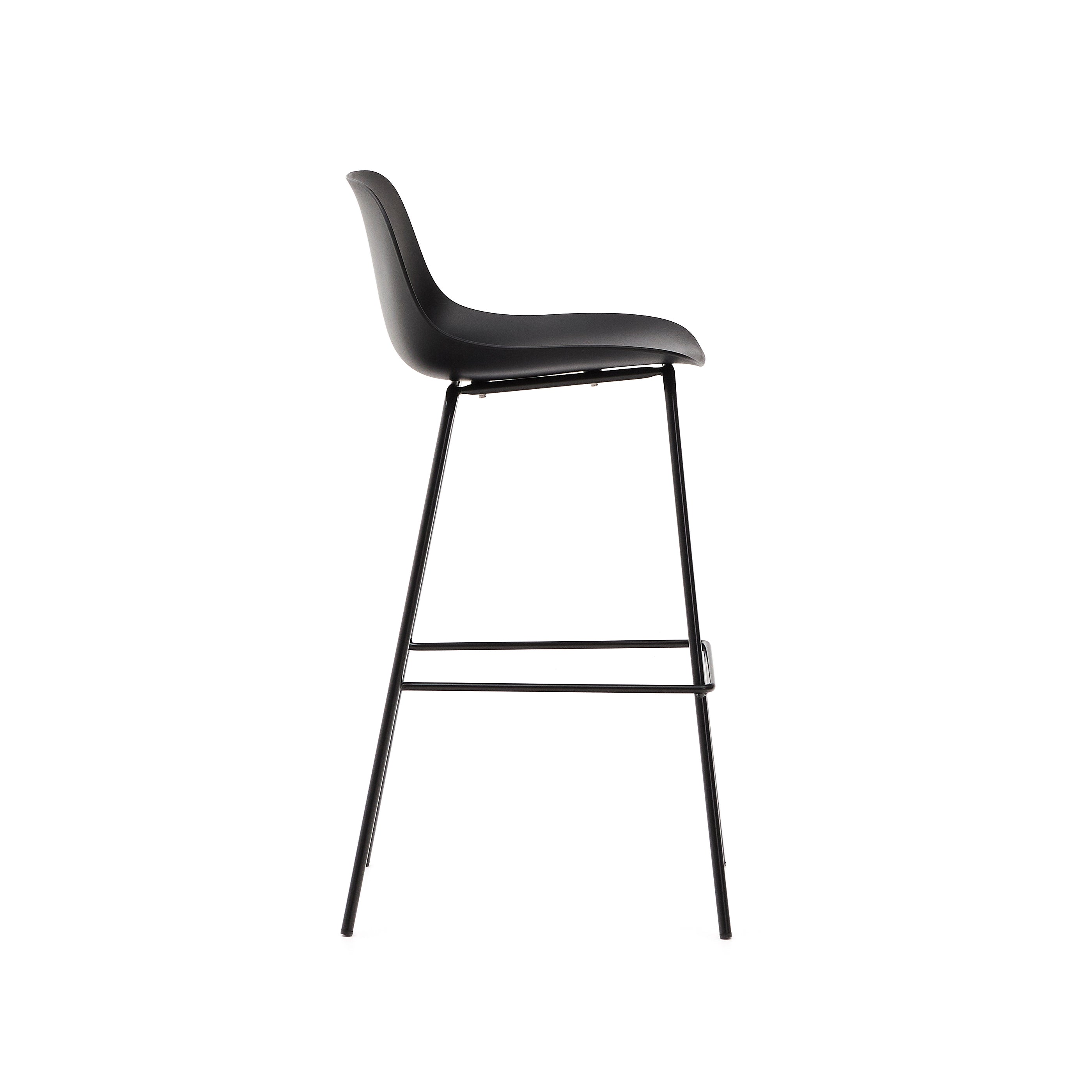 Altea black stool with black-finished steel legs 75 cm - Product Image
